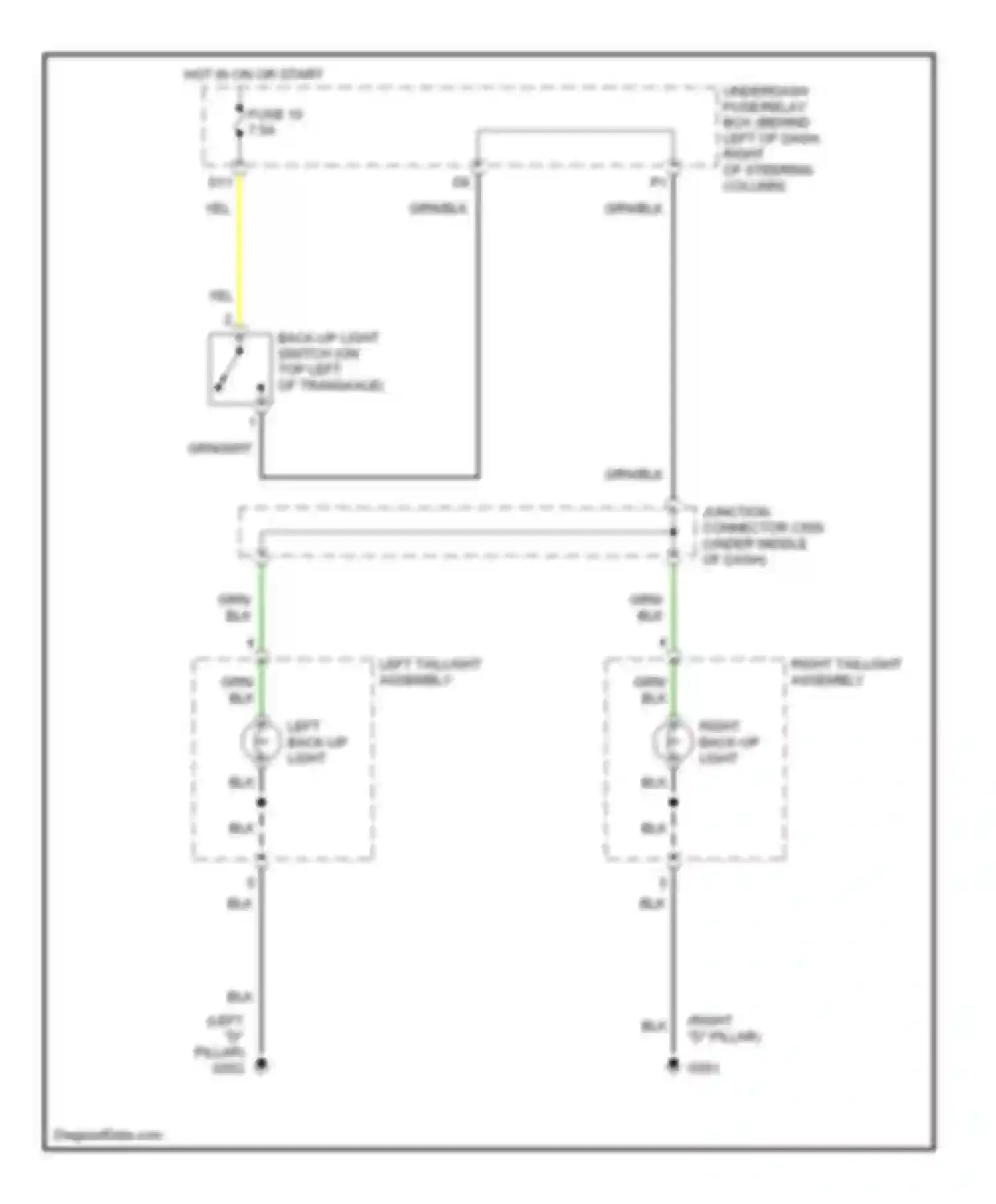 Wiring diagram left back-up light for Honda Element YH2 (2003-2006)