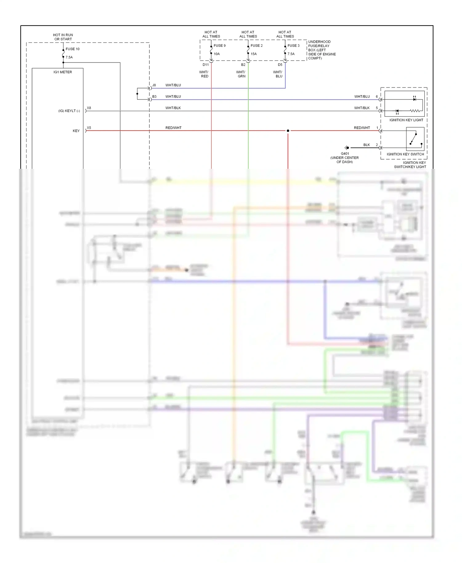 Honda Element YH2 (2003-2006) hot in run or start wiring diagram  (3 of 3)