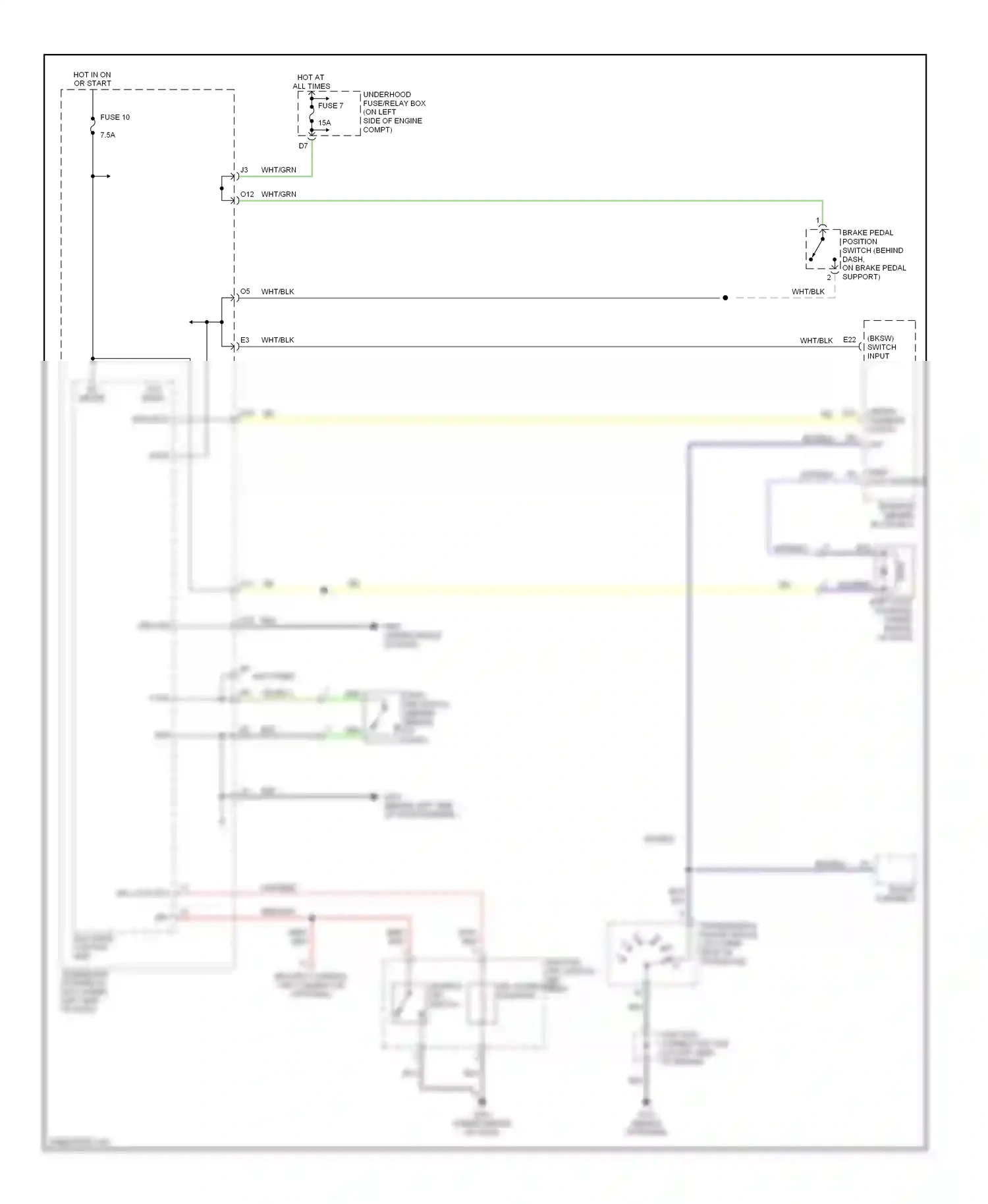 Honda Element YH2 (2003-2006) ignition key switch/ key light wiring diagram  (4 of 4)