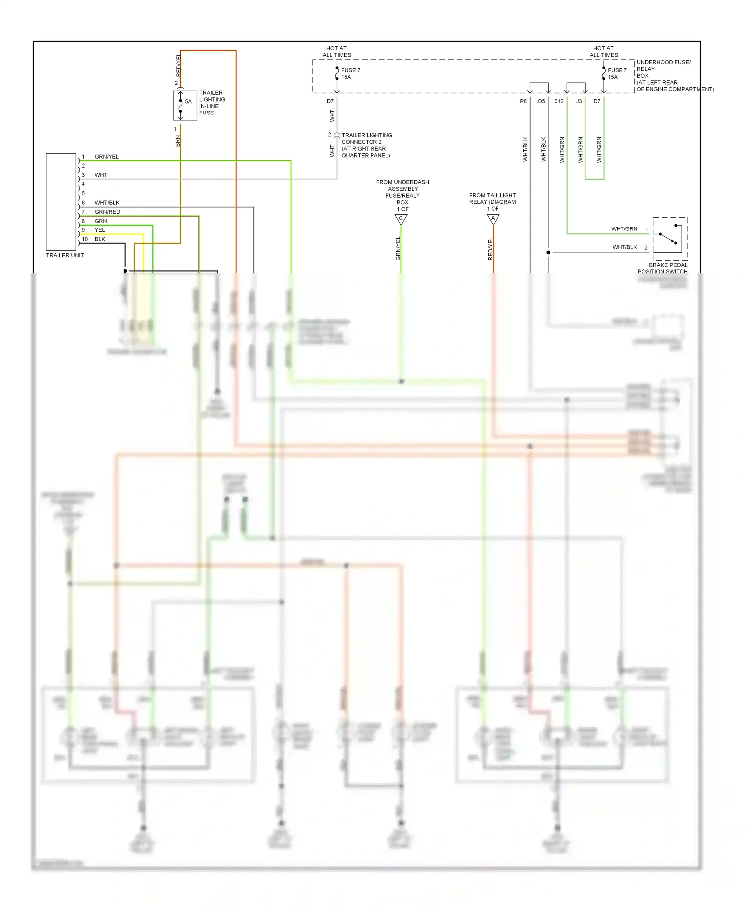 Honda Element YH2 (2003-2006) left back-up light wiring diagram  (3 of 4)