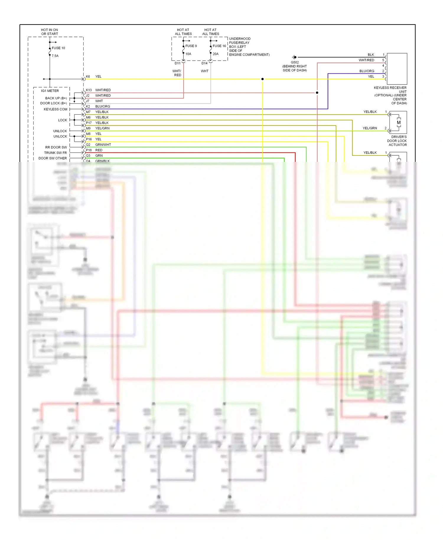 Honda Element YH2 (2003-2006) lock wiring diagram  (3 of 4)