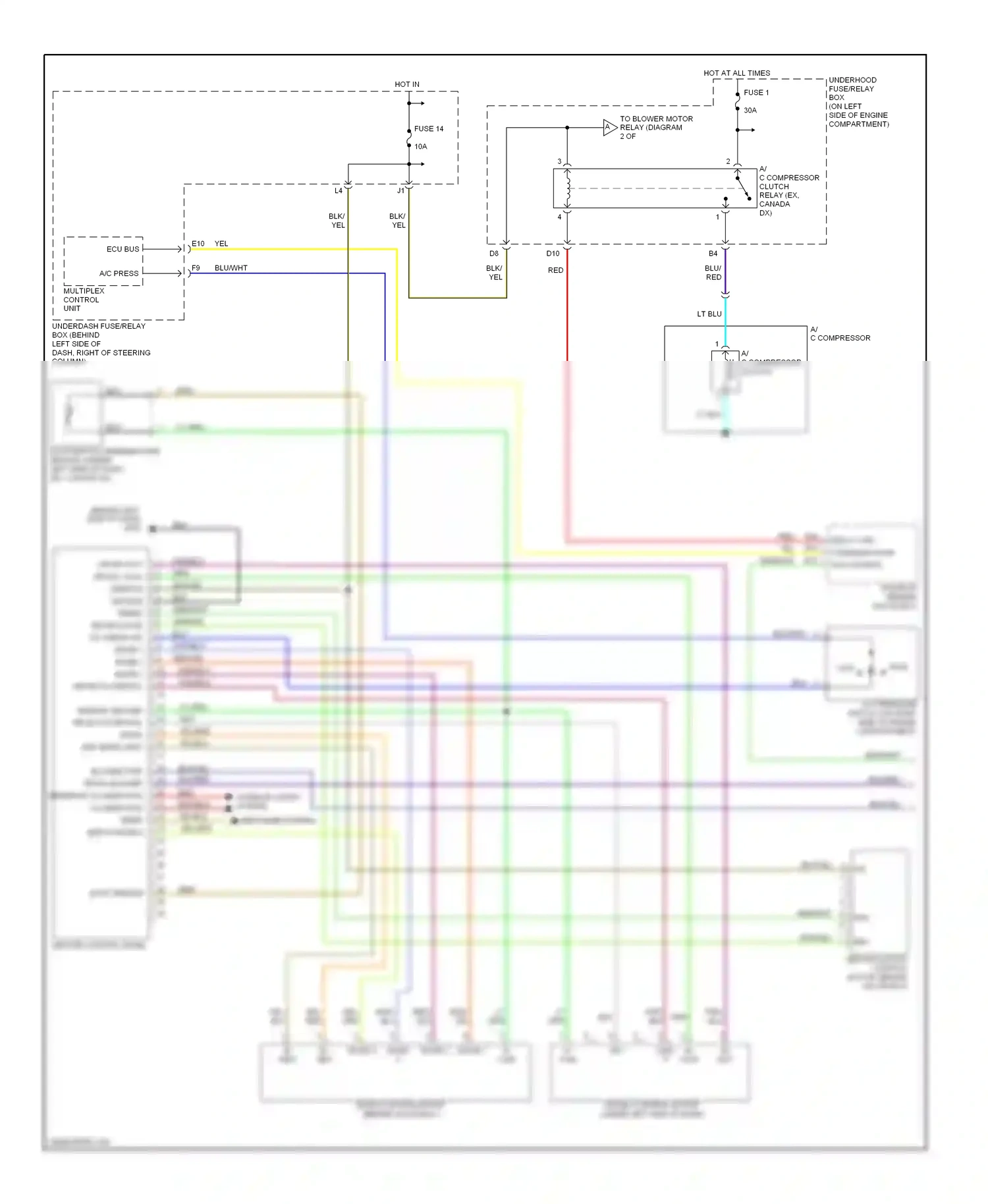Honda Element YH2 (2003-2006) multiplex control unit wiring diagram  (9 of 23)