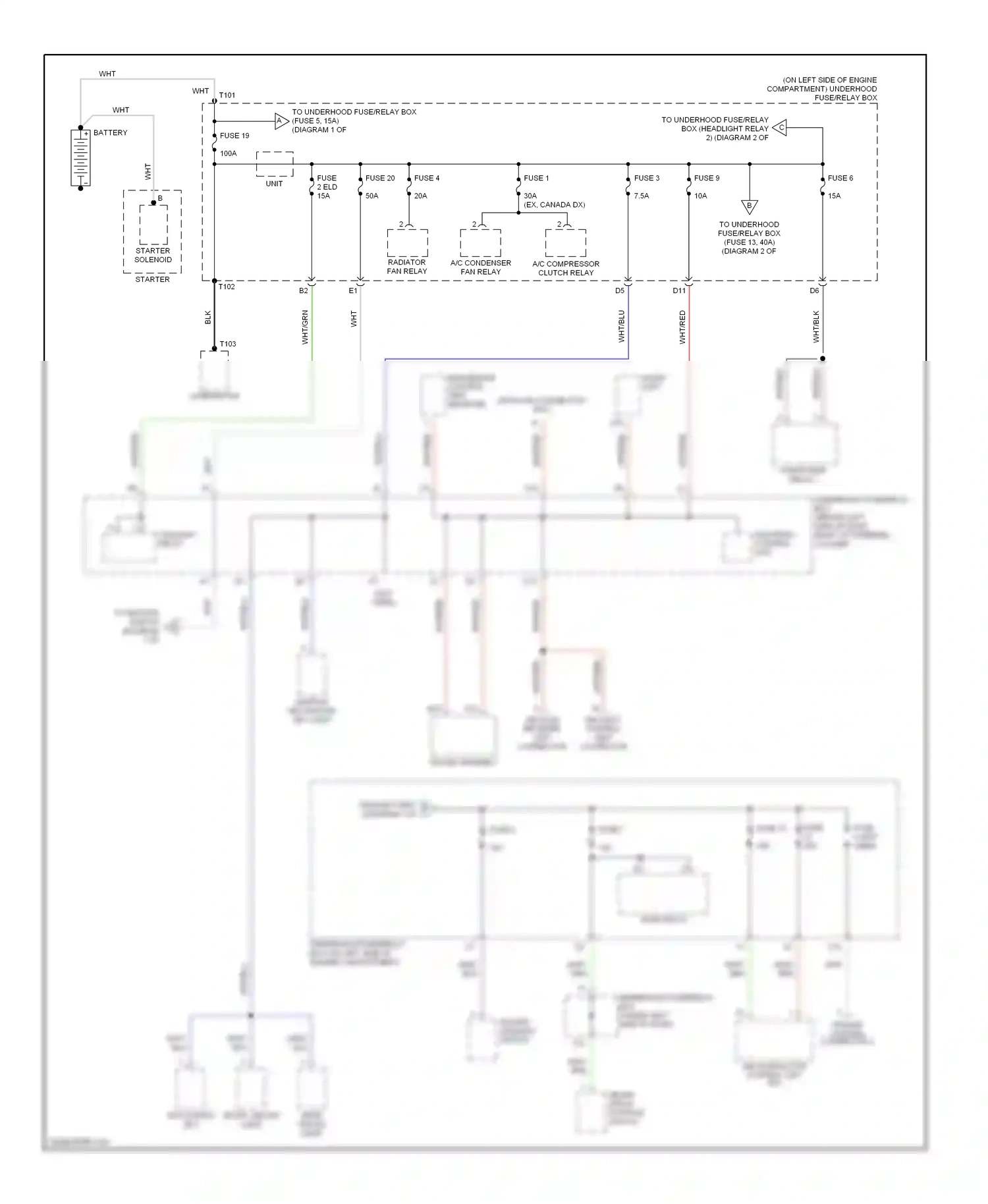 Honda Element YH2 (2003-2006) starter wiring diagram  (1 of 2)