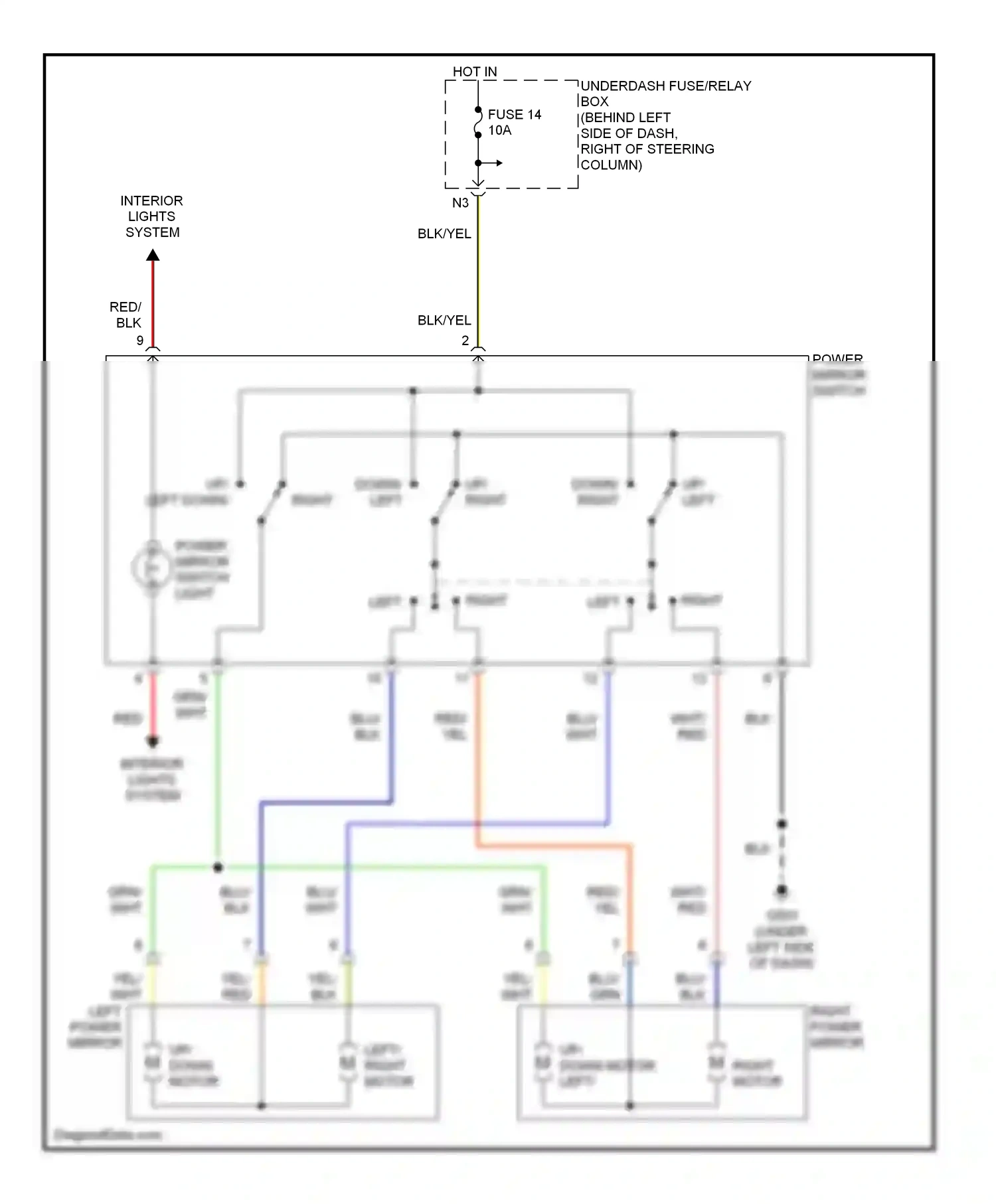 Honda Element YH2 (2003-2006) up/ down motor left/ right motor wiring diagram  (1 of 1)