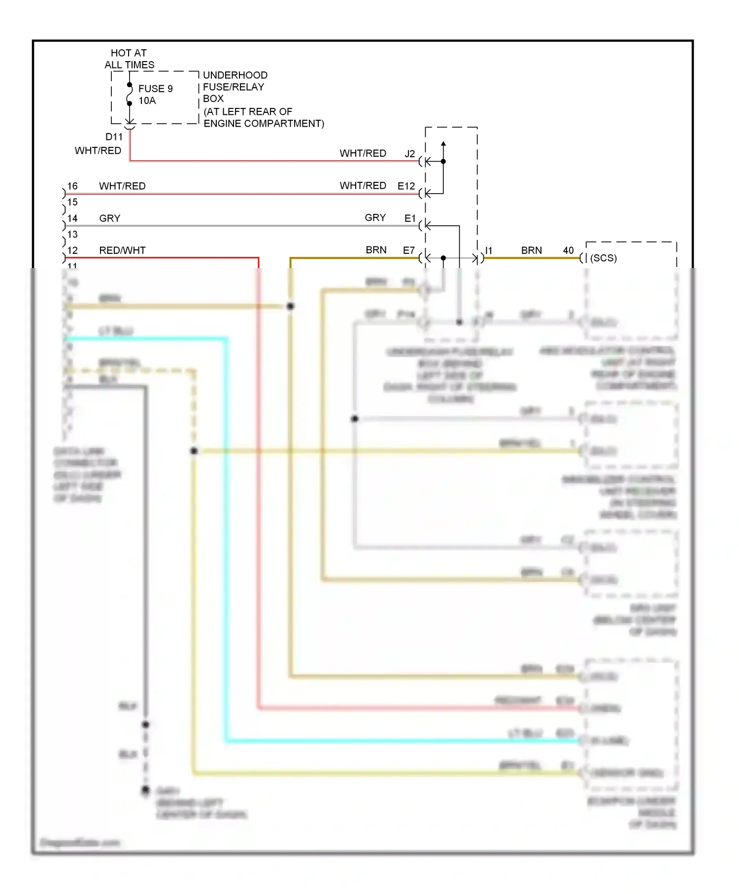 Honda Element YH2 (2003-2006) wht/red wiring diagram  (3 of 24)