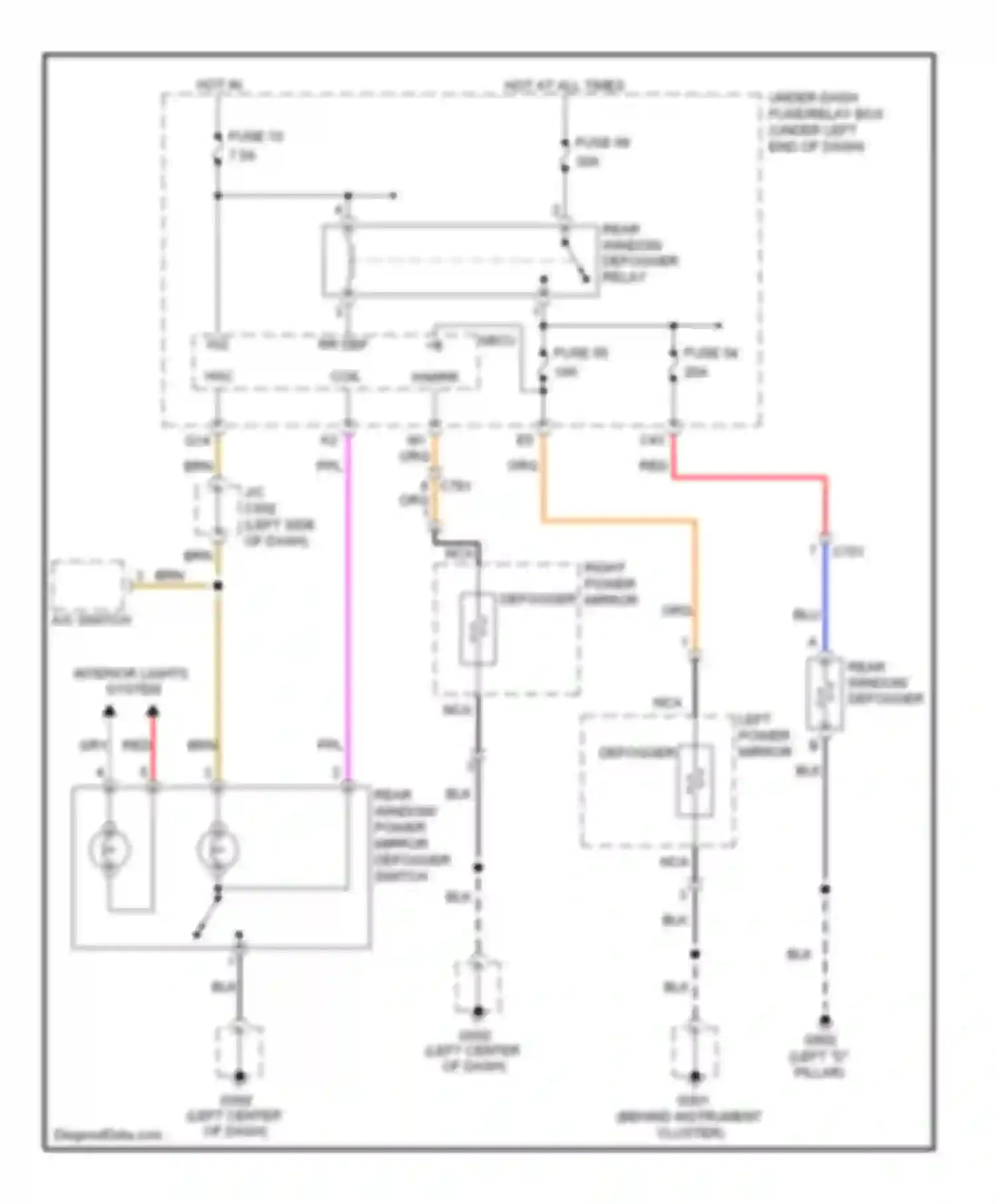 Fit Honda GE (2007-2014): Defoggers circuit, with power mirror defogger