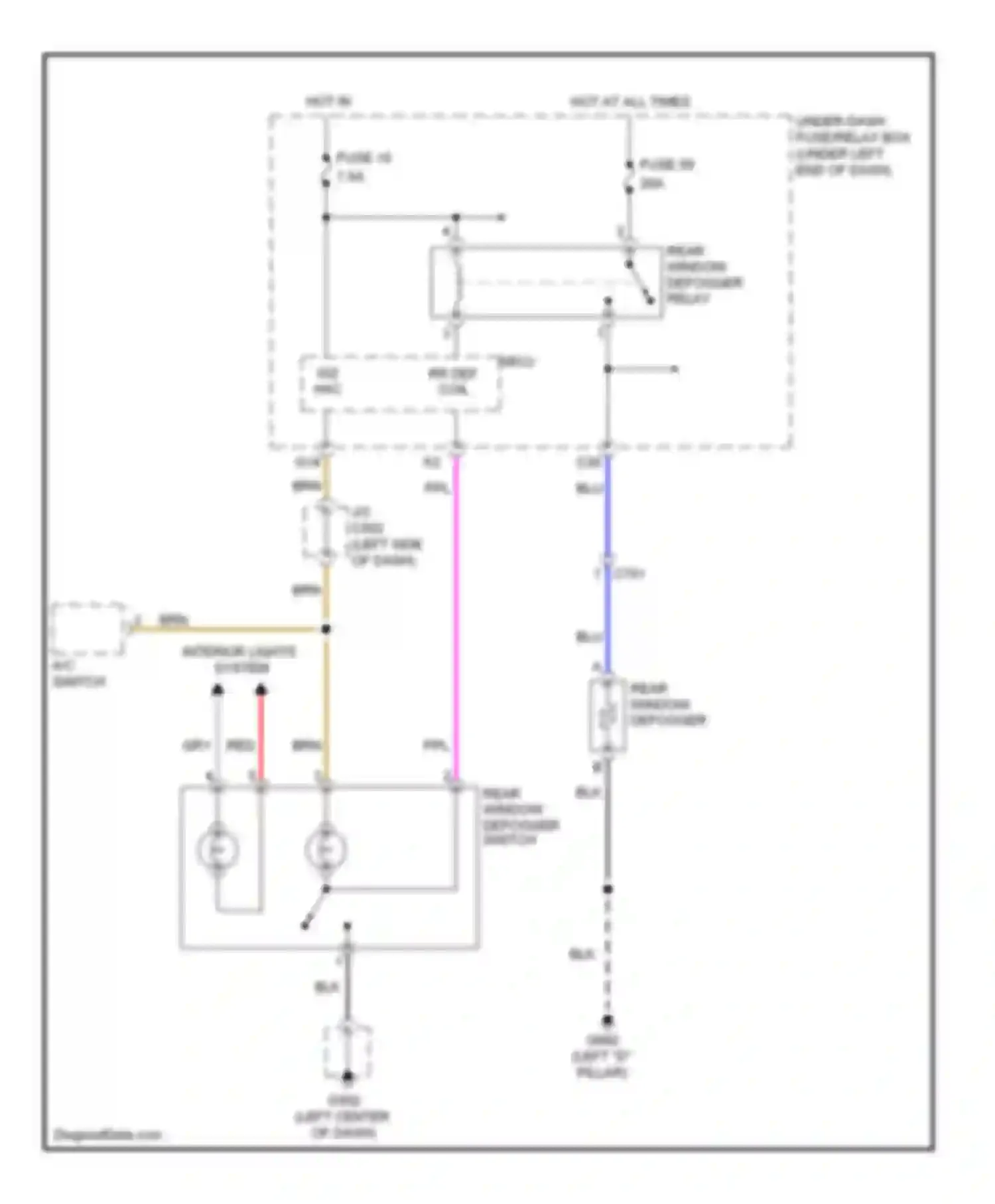 Fit Honda GE (2007-2014): Defoggers circuit, without power mirror defogger