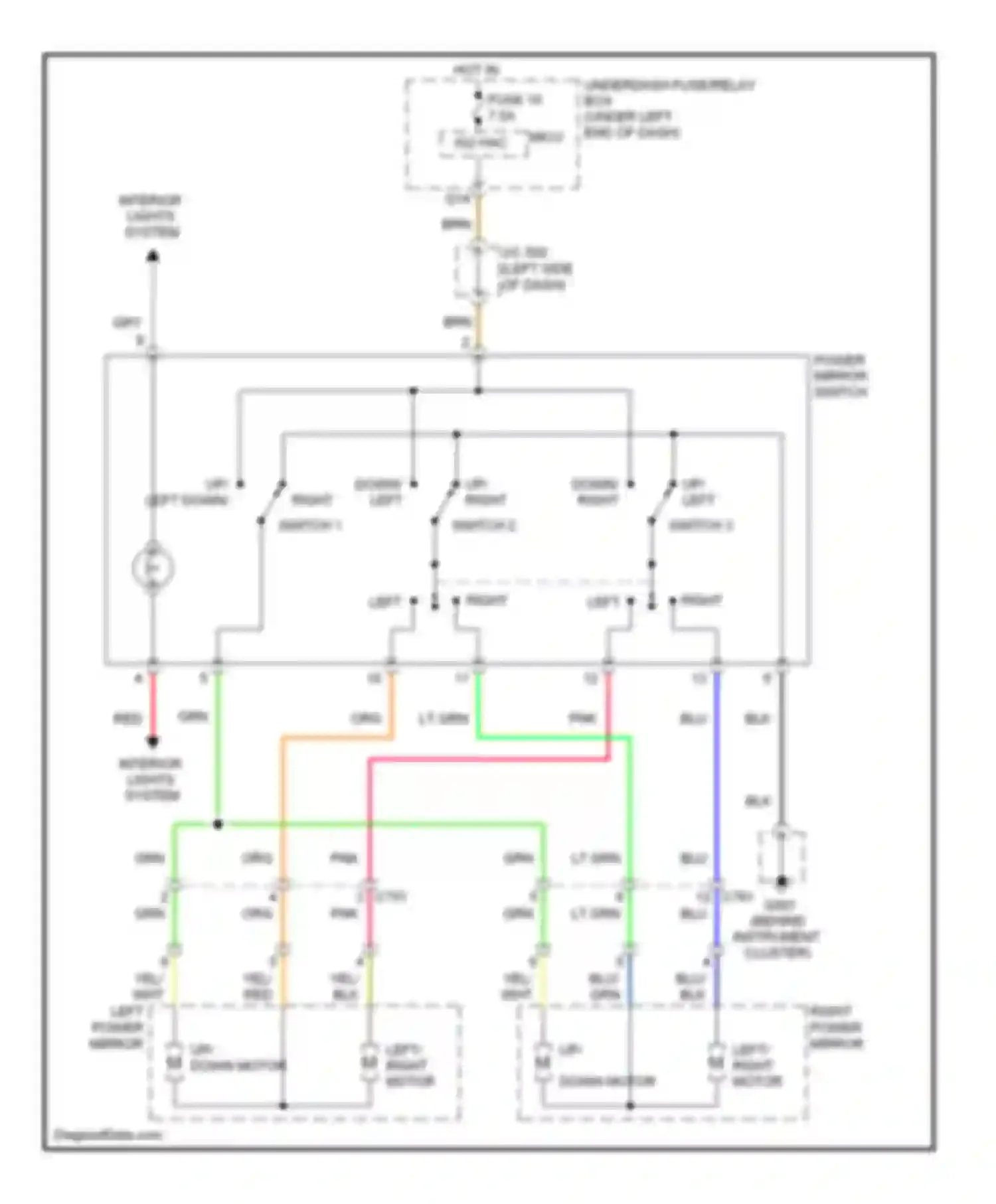 Wiring diagram switch 2 for Honda Fit GE (2007-2014)