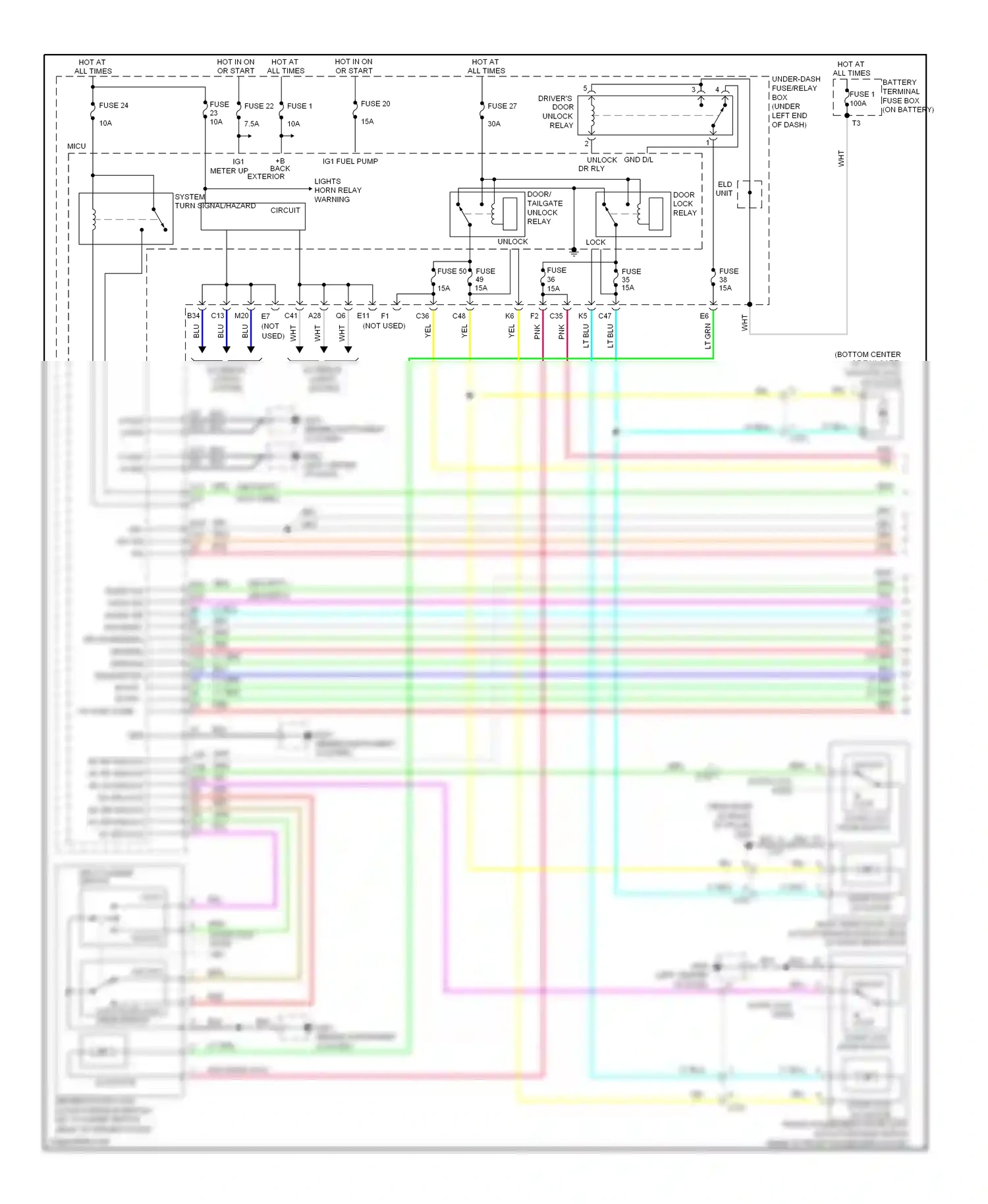 Wiring diagram key cylinder switch for Honda Fit GE (2007-2014) (1 of 2)