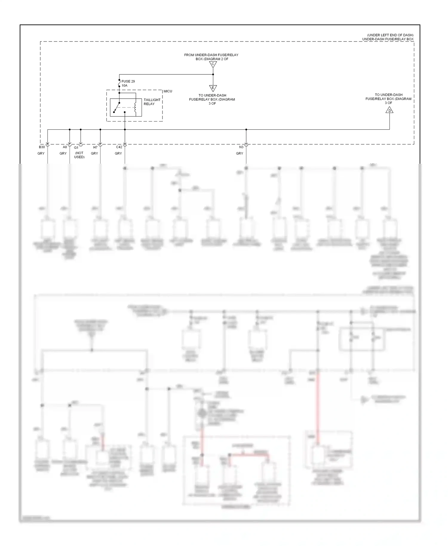Wiring diagram left front parking/ side marker light for Honda Fit GE (2007-2014) (3 of 3)