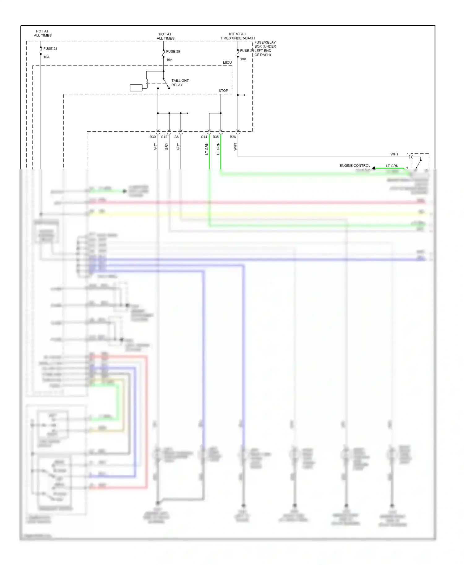 Wiring diagram left front parking/ side marker light for Honda Fit GE (2007-2014) (1 of 3)