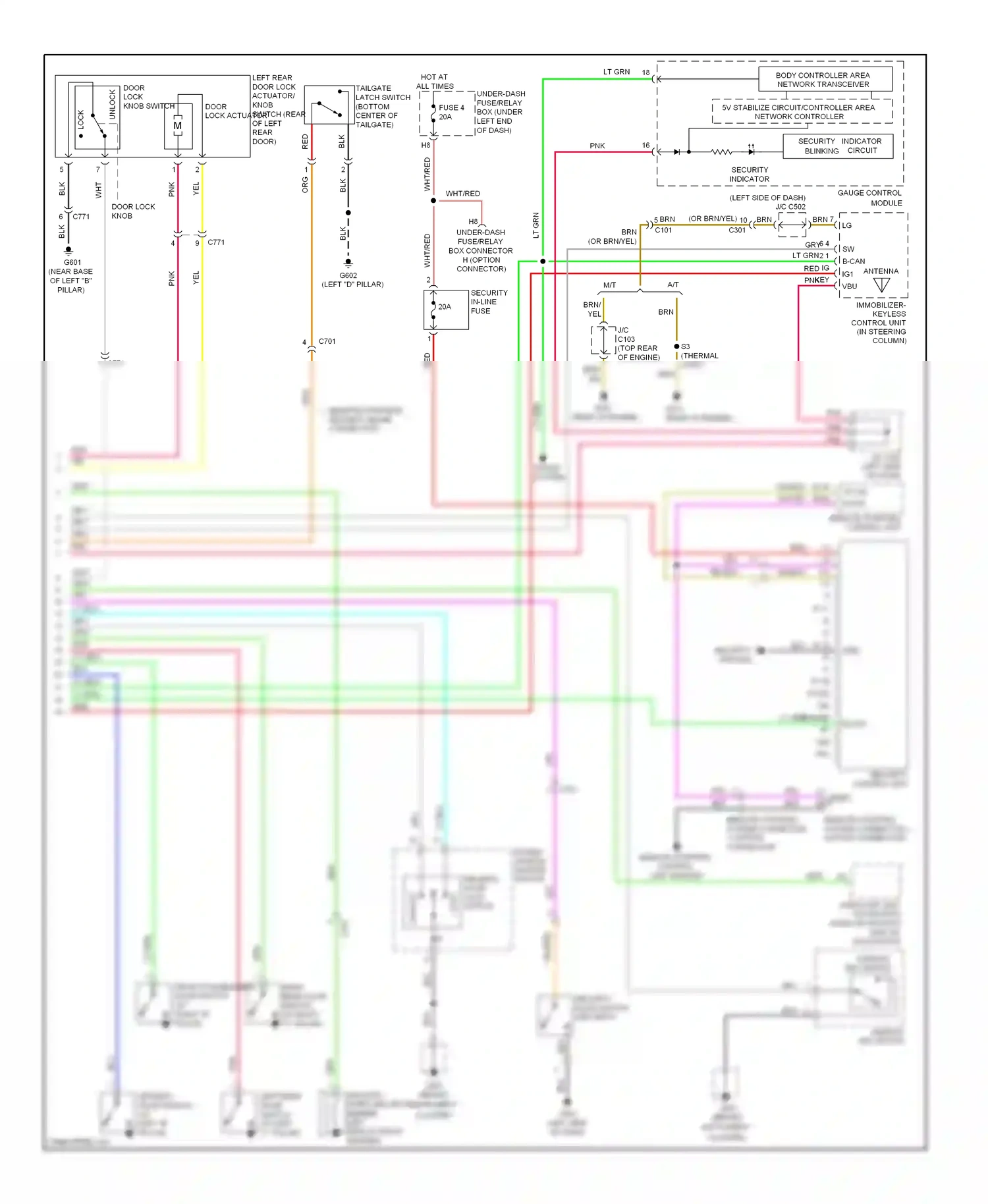 Wiring diagram power window master switch for Honda Fit GE (2007-2014) (1 of 4)