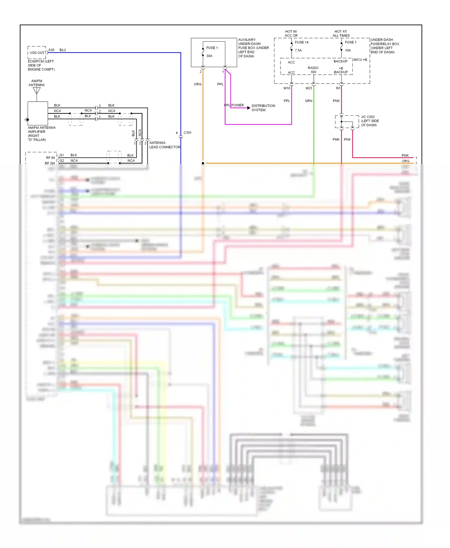 Wiring diagram ppl power distribution system for Honda Fit GE (2007-2014) (1 of 1)