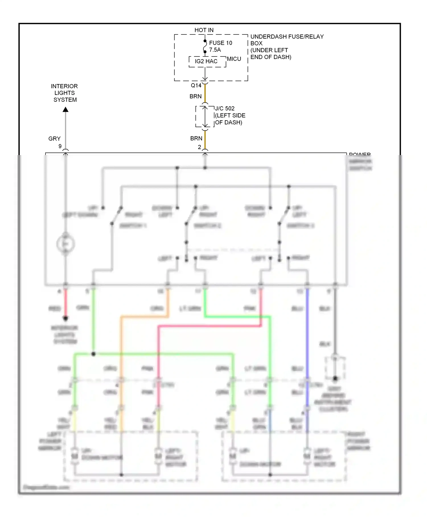 Wiring diagram right left for Honda Fit GE (2007-2014) (1 of 1)
