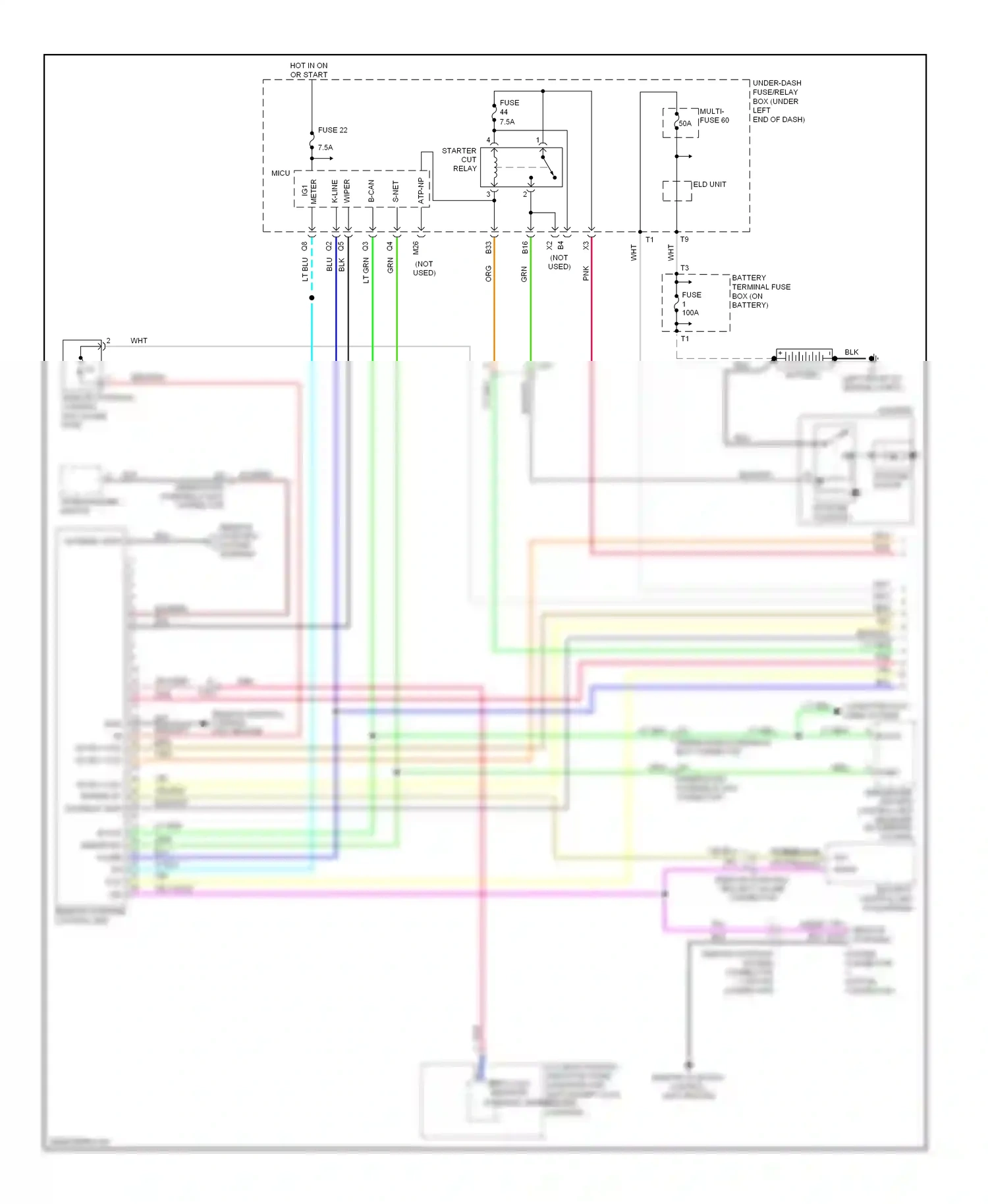 Wiring diagram security control unit for Honda Fit GE (2007-2014) (3 of 3)