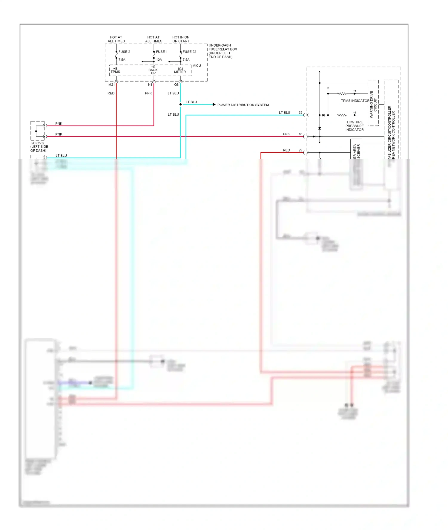 Wiring diagram (under left side for Honda Fit GE (2007-2014) (1 of 1)