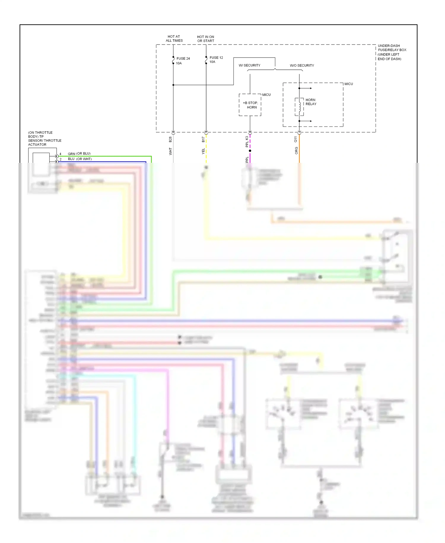 Wiring diagram w/o security for Honda Fit GE (2007-2014) (1 of 1)