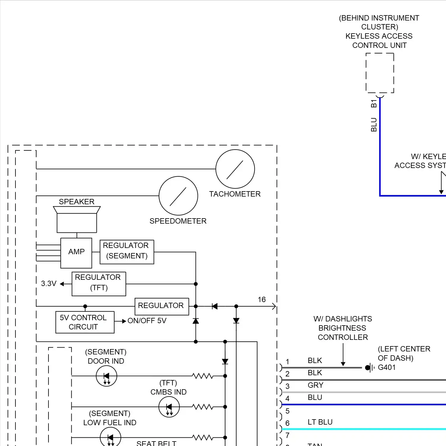 demo - Instrument cluster circuit, w/ multi-information display (1 of 3) Instrument cluster circuit, w/ multi-information display (1 of 3)