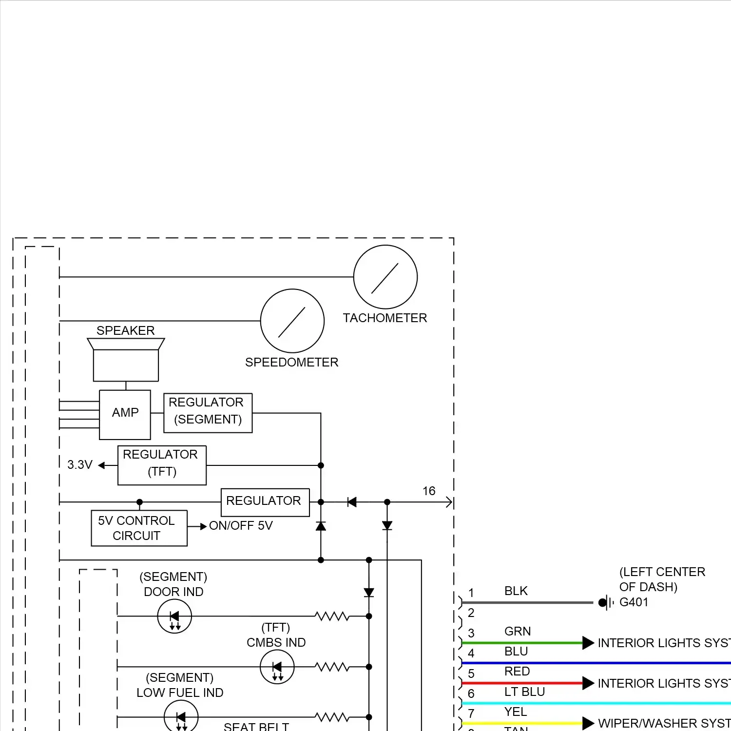 demo - Instrument cluster circuit, w/o multi-information display (1 of 3) Instrument cluster circuit, w/o multi-information display (1 of 3)