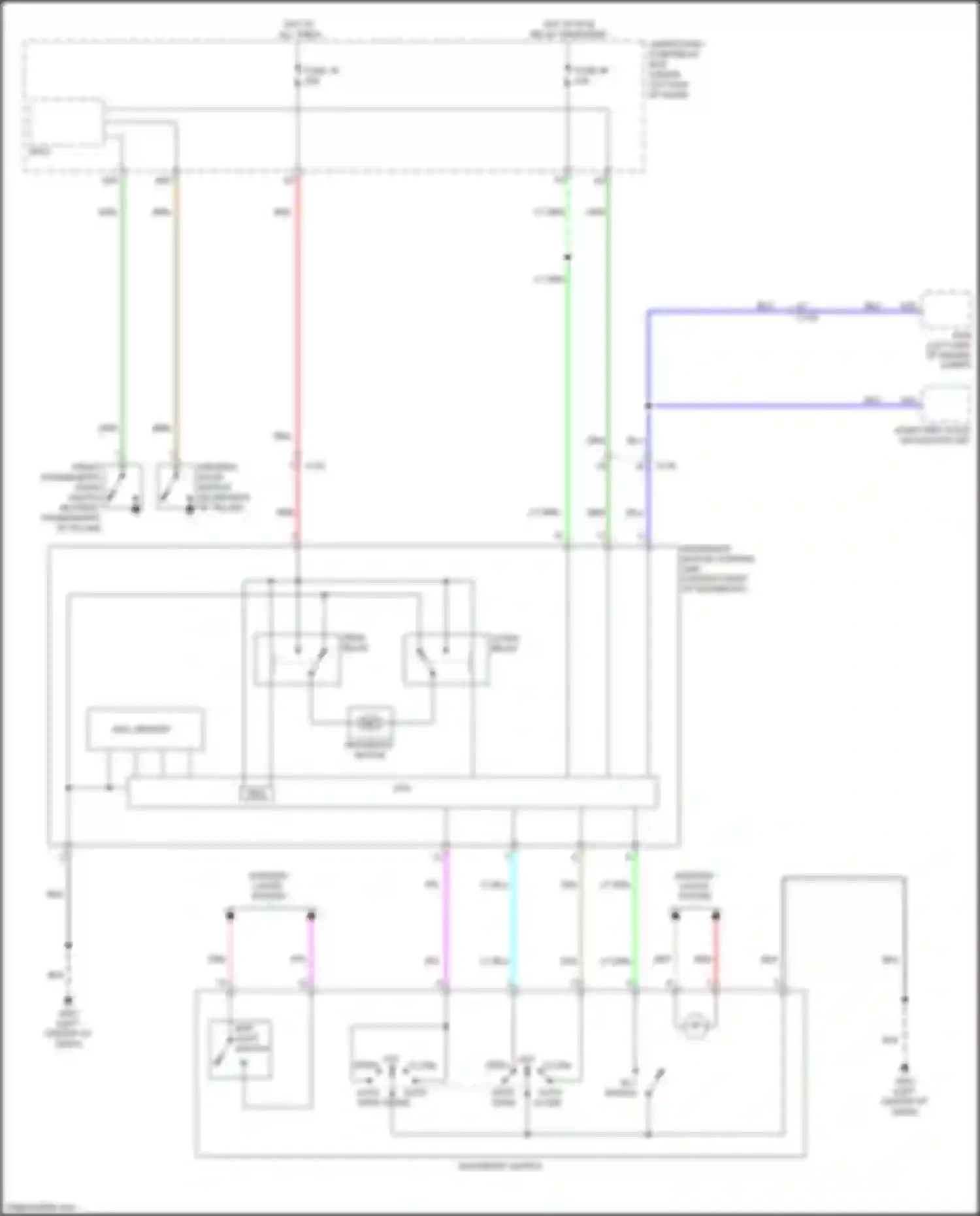 Wiring diagram front passenger's door switch for Honda Fit GP facelift (2017-2020) (6 of 7)