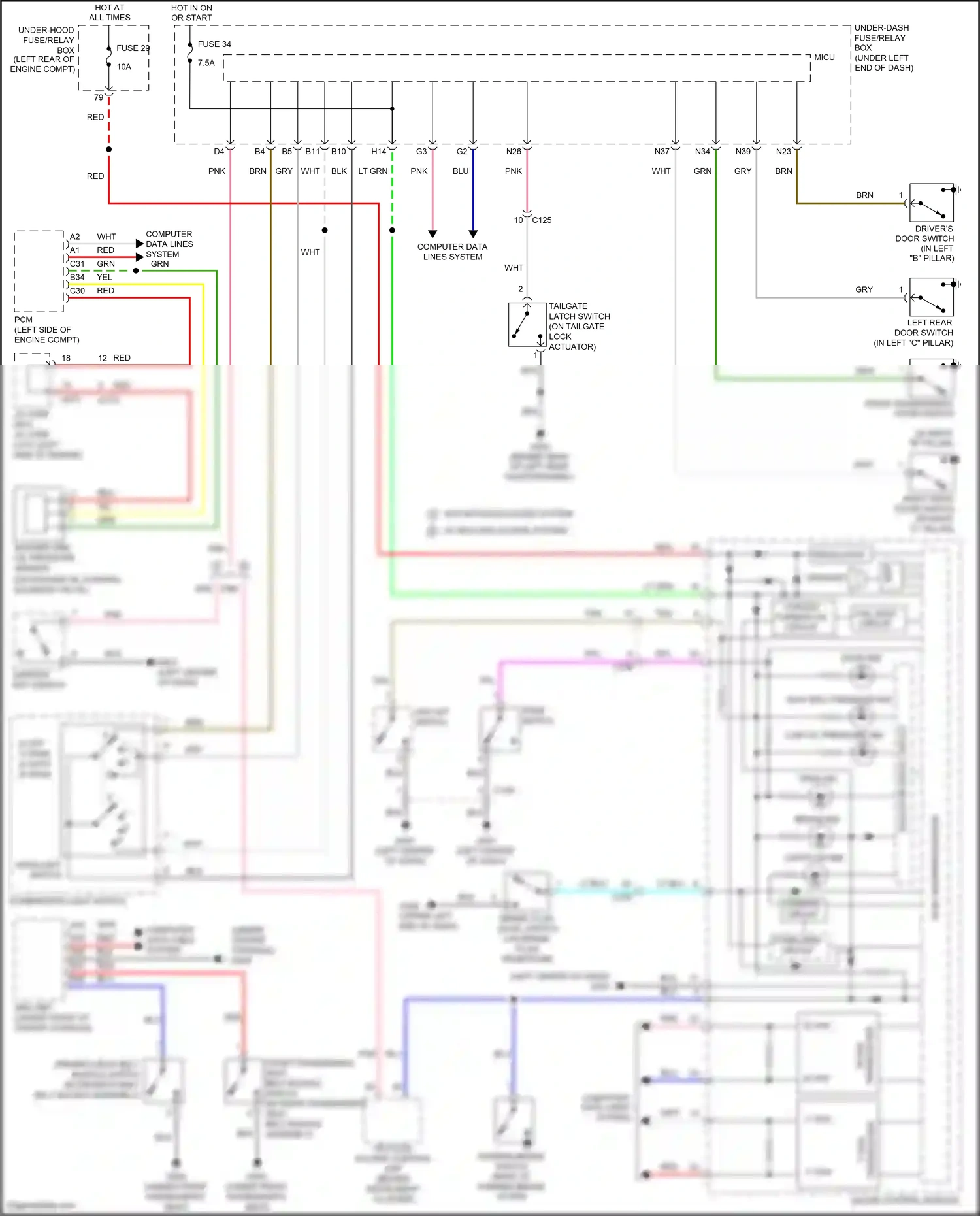 Wiring diagram headlight switch for Honda Fit GP facelift (2017-2020) (3 of 3)