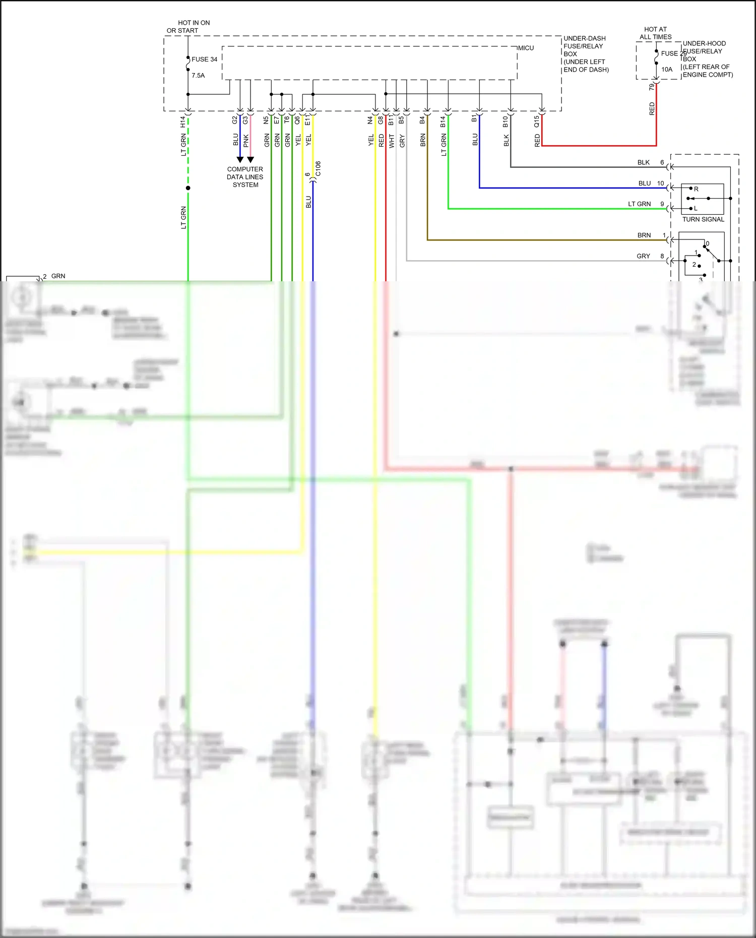 Wiring diagram headlight switch for Honda Fit GP facelift (2017-2020) (1 of 3)