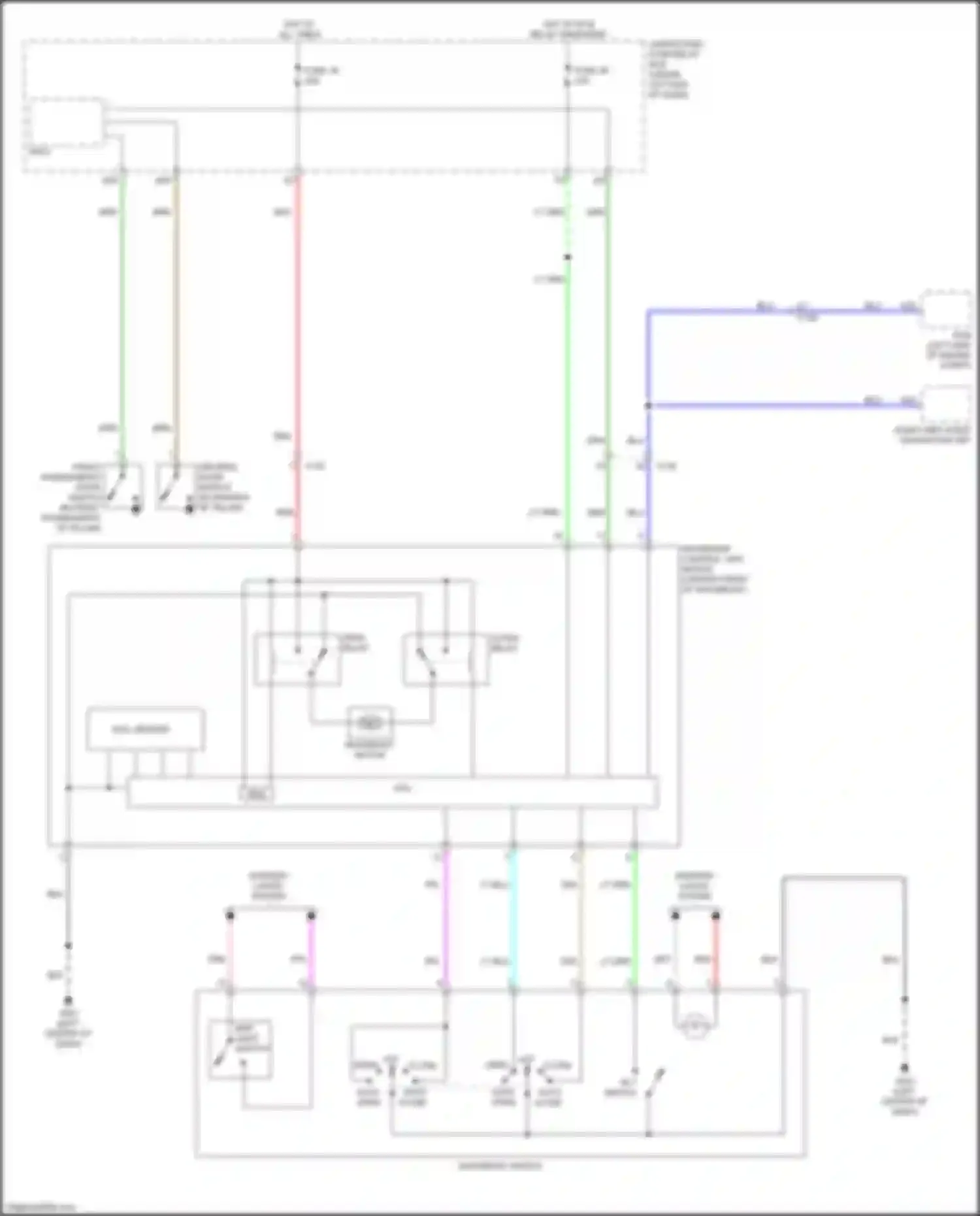 Wiring diagram front passenger's door switch for Honda Fit GR (2019-2022) (6 of 7)