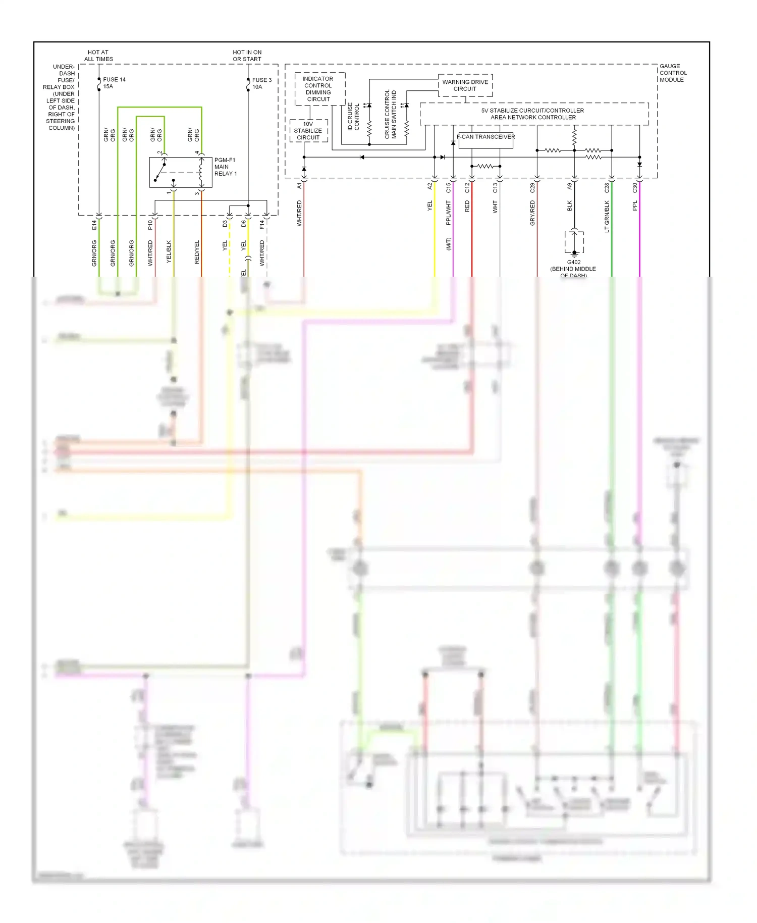 Wiring diagram area network controller for Honda Fit I (2004-2009) (2 of 2)