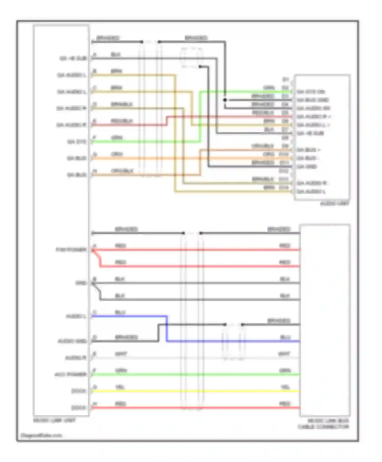Wiring diagram audio r- for Honda Fit I (2004-2009)