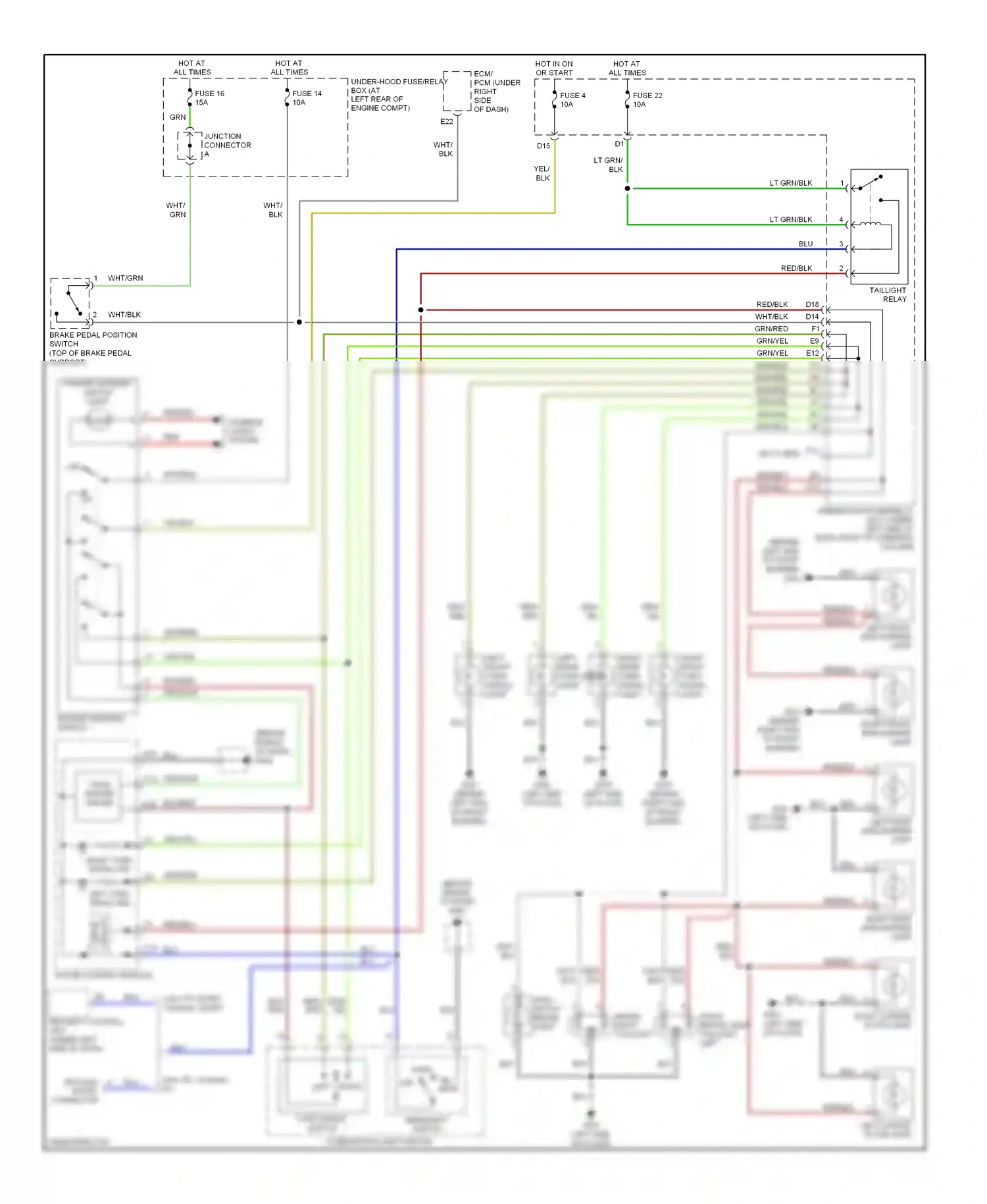 Wiring diagram bumper) for Honda Fit I (2004-2009) (2 of 2)