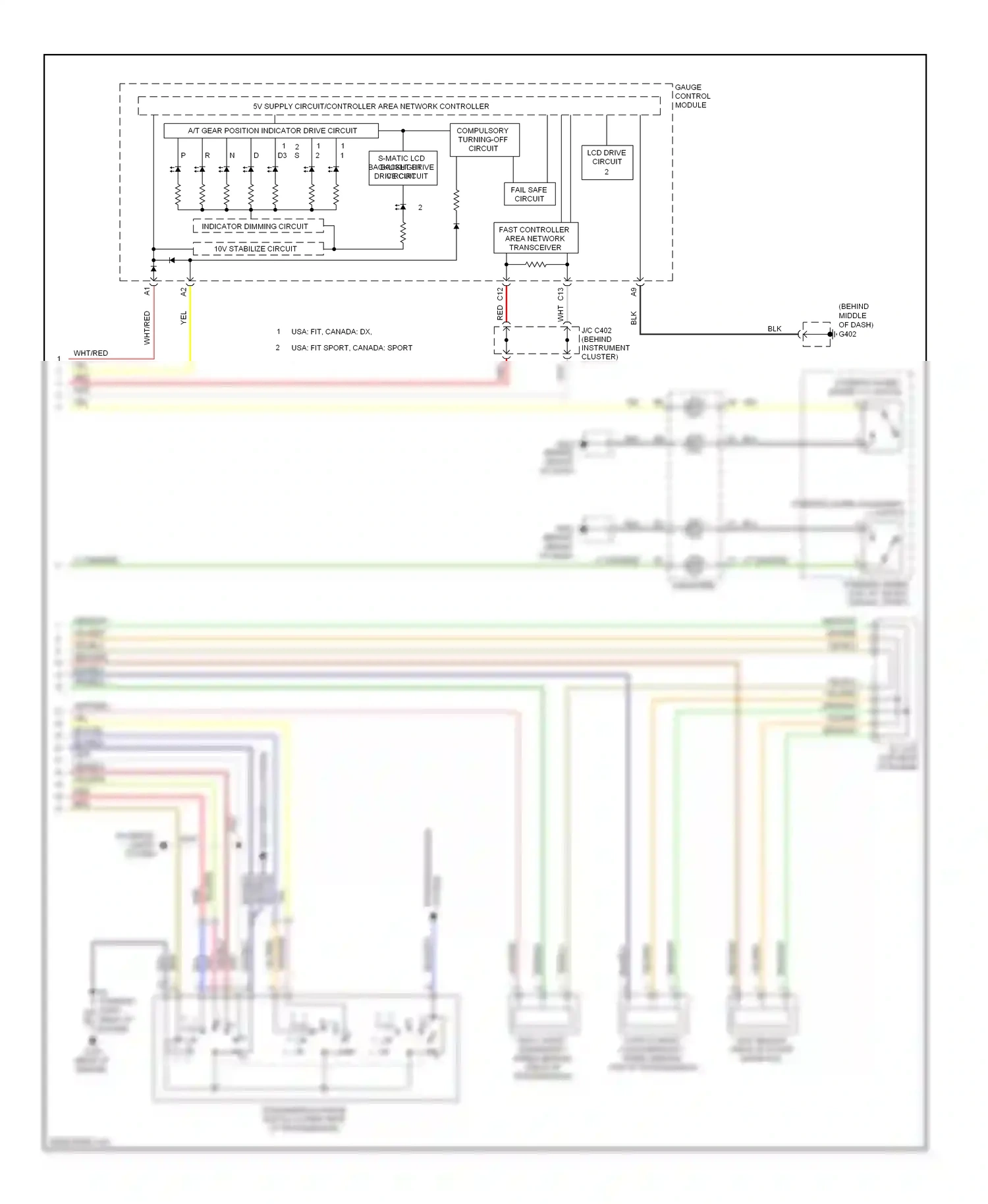 Wiring diagram fail safe circuit for Honda Fit I (2004-2009) (1 of 2)