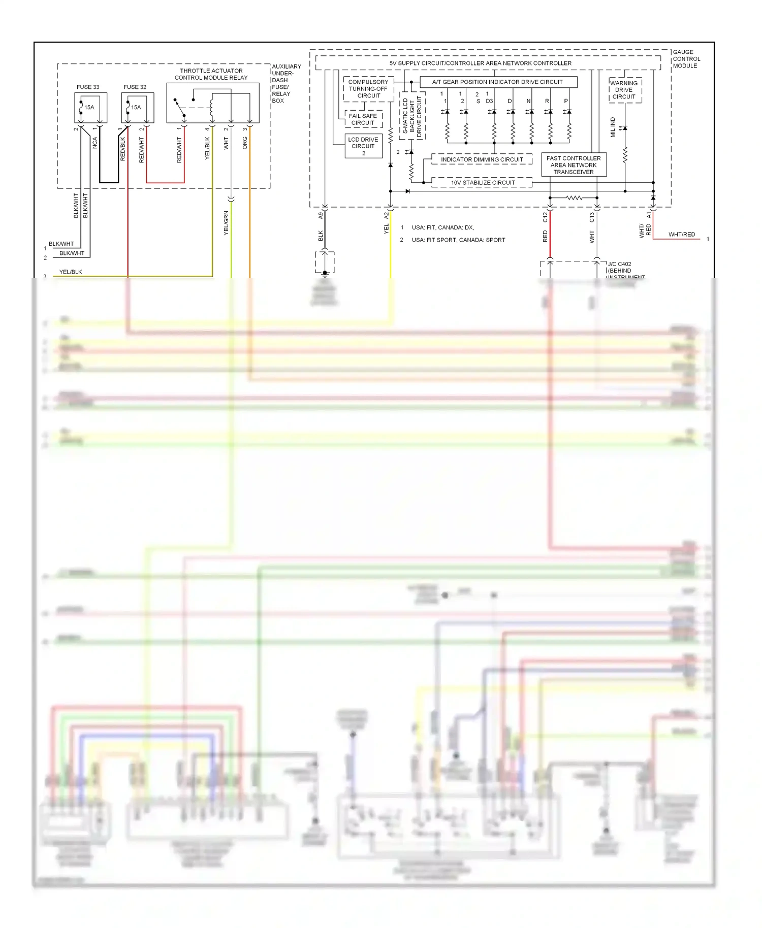 Wiring diagram fast controller area network transceiver for Honda Fit I (2004-2009) (2 of 2)