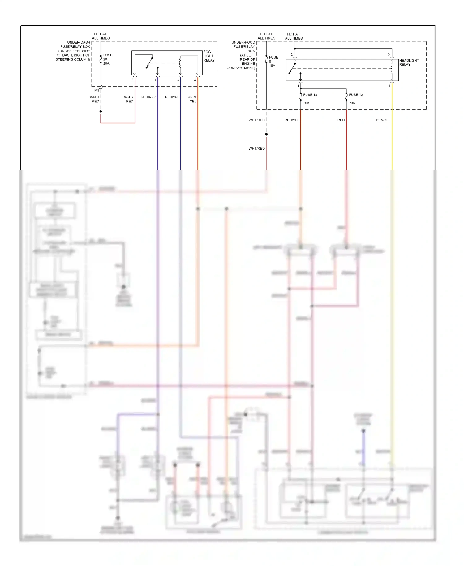 Wiring diagram fog light switch light for Honda Fit I (2004-2009) (2 of 2)