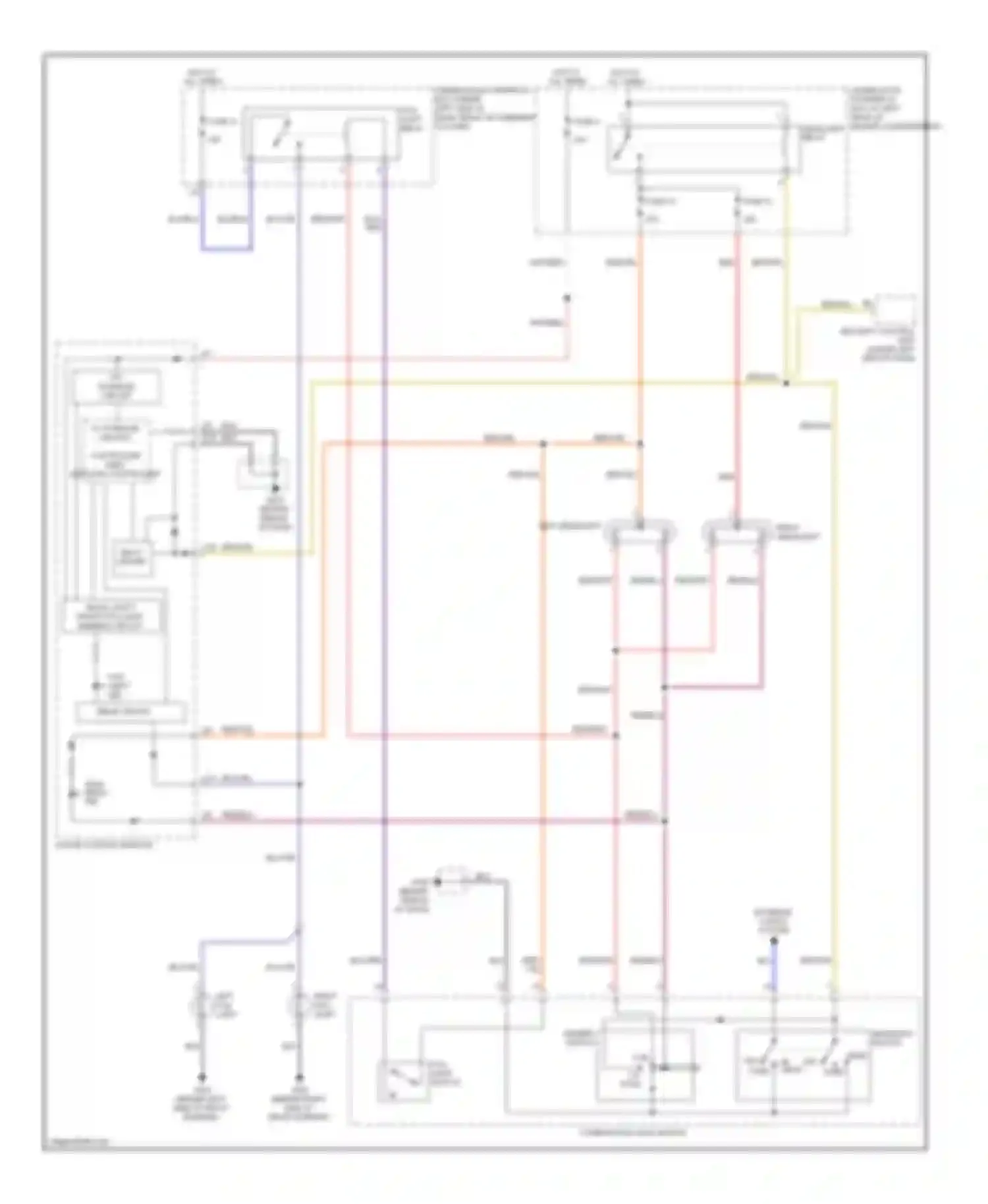 Wiring diagram left fog light for Honda Fit I (2004-2009)