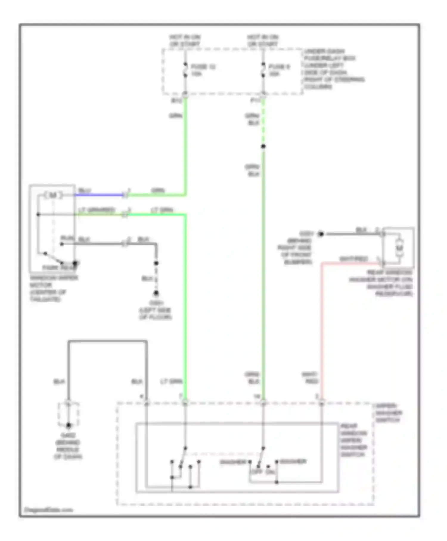 Wiring diagram run for Honda Fit I (2004-2009)