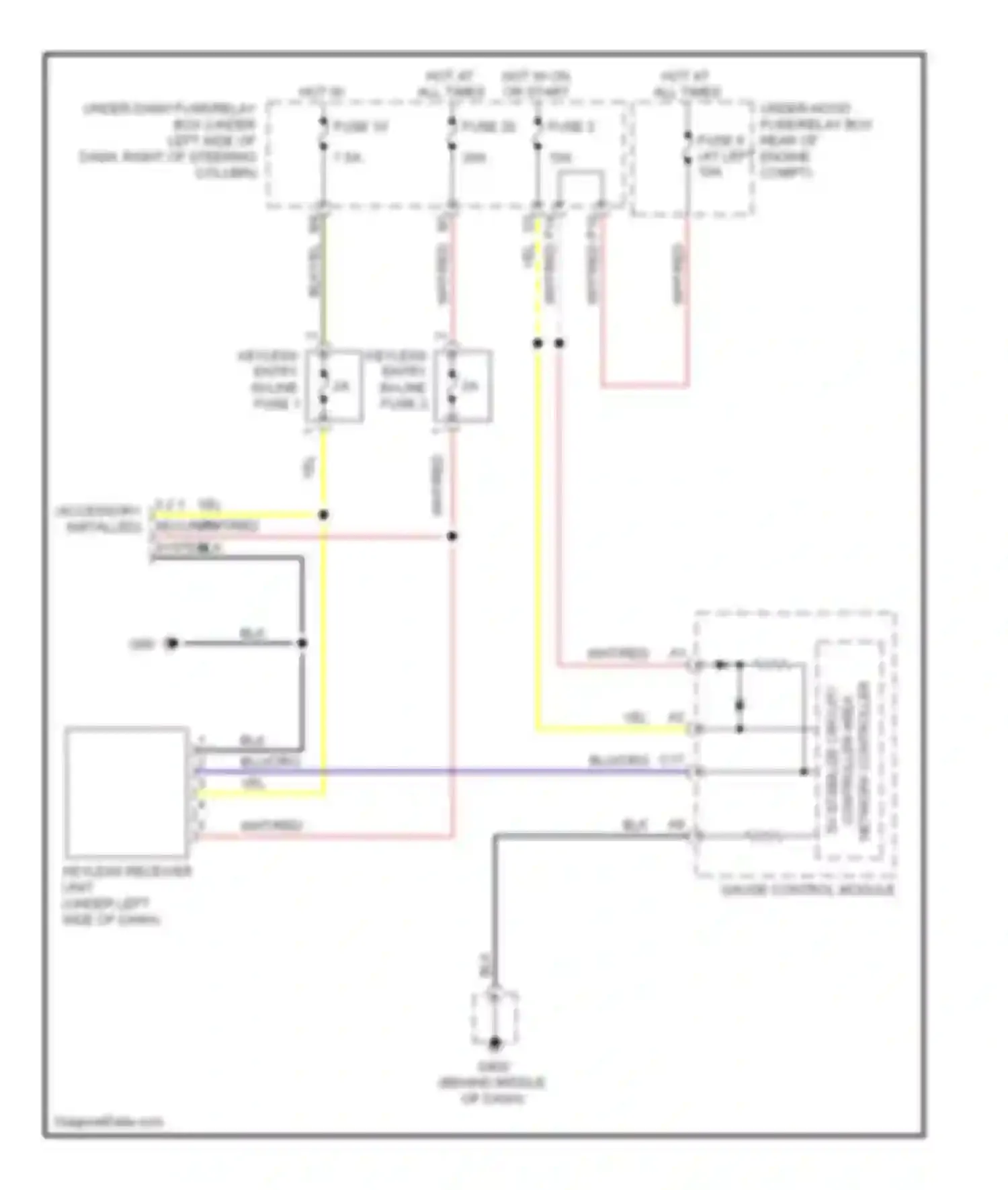 Wiring diagram controller area for Honda Fit I (2004-2009)