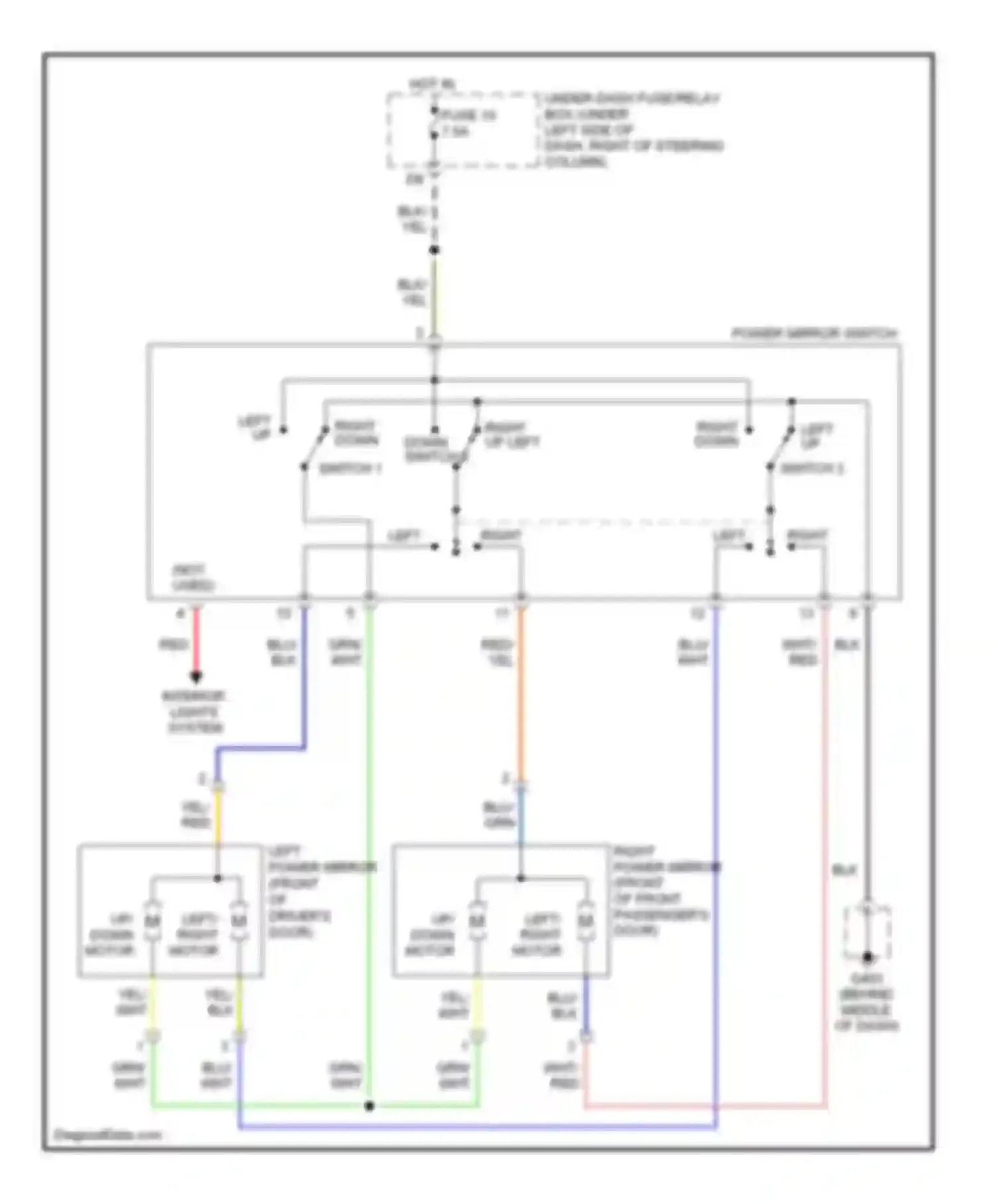 Wiring diagram switch 3 for Honda Fit I (2004-2009)
