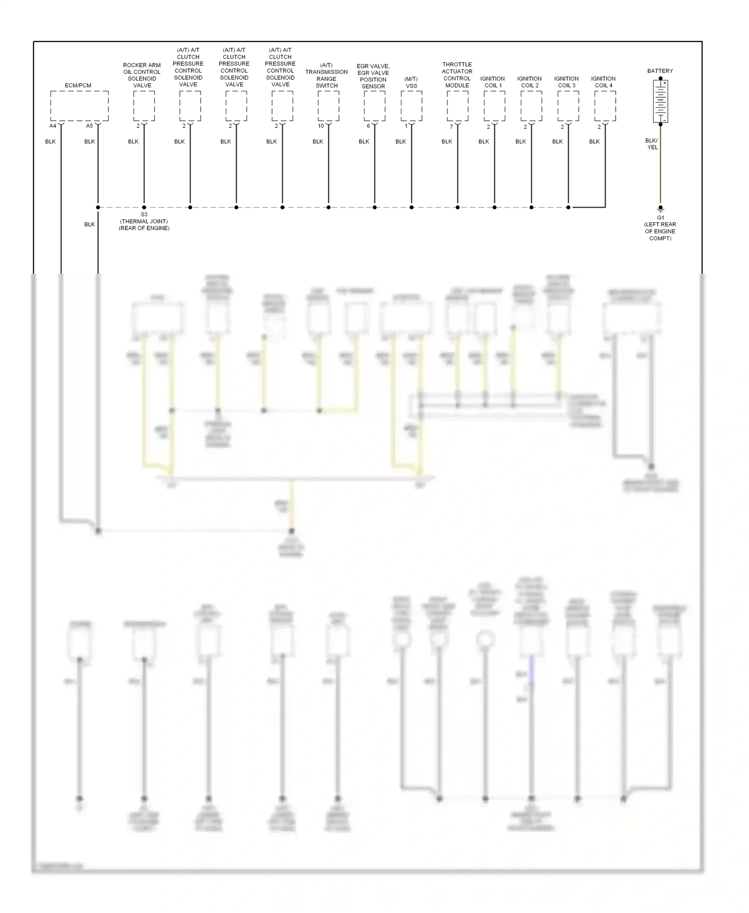 Wiring diagram knock sensor shield for Honda Fit I (2004-2009) (1 of 1)