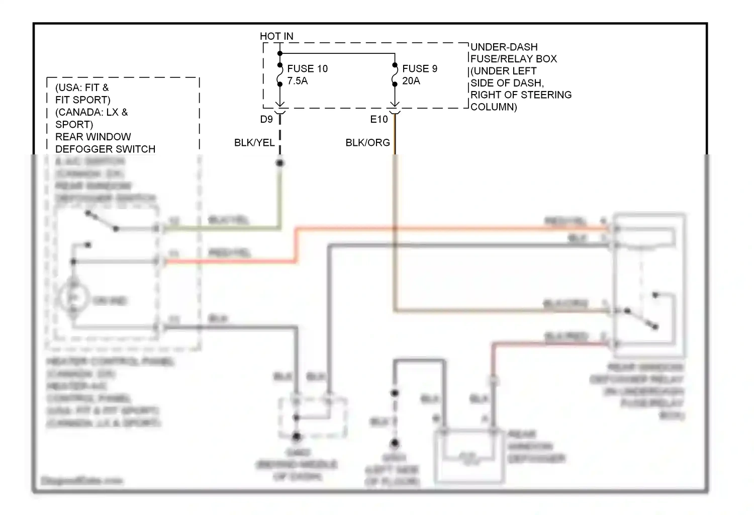 Wiring diagram on ind. for Honda Fit I (2004-2009) (1 of 4)