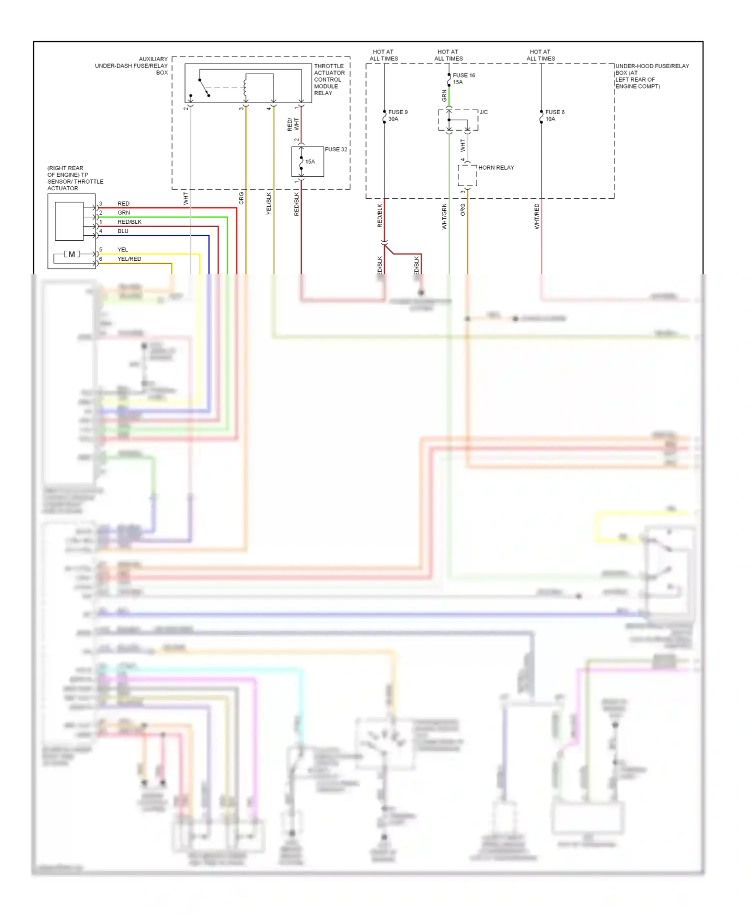 Wiring diagram power distribution system for Honda Fit I (2004-2009) (2 of 3)