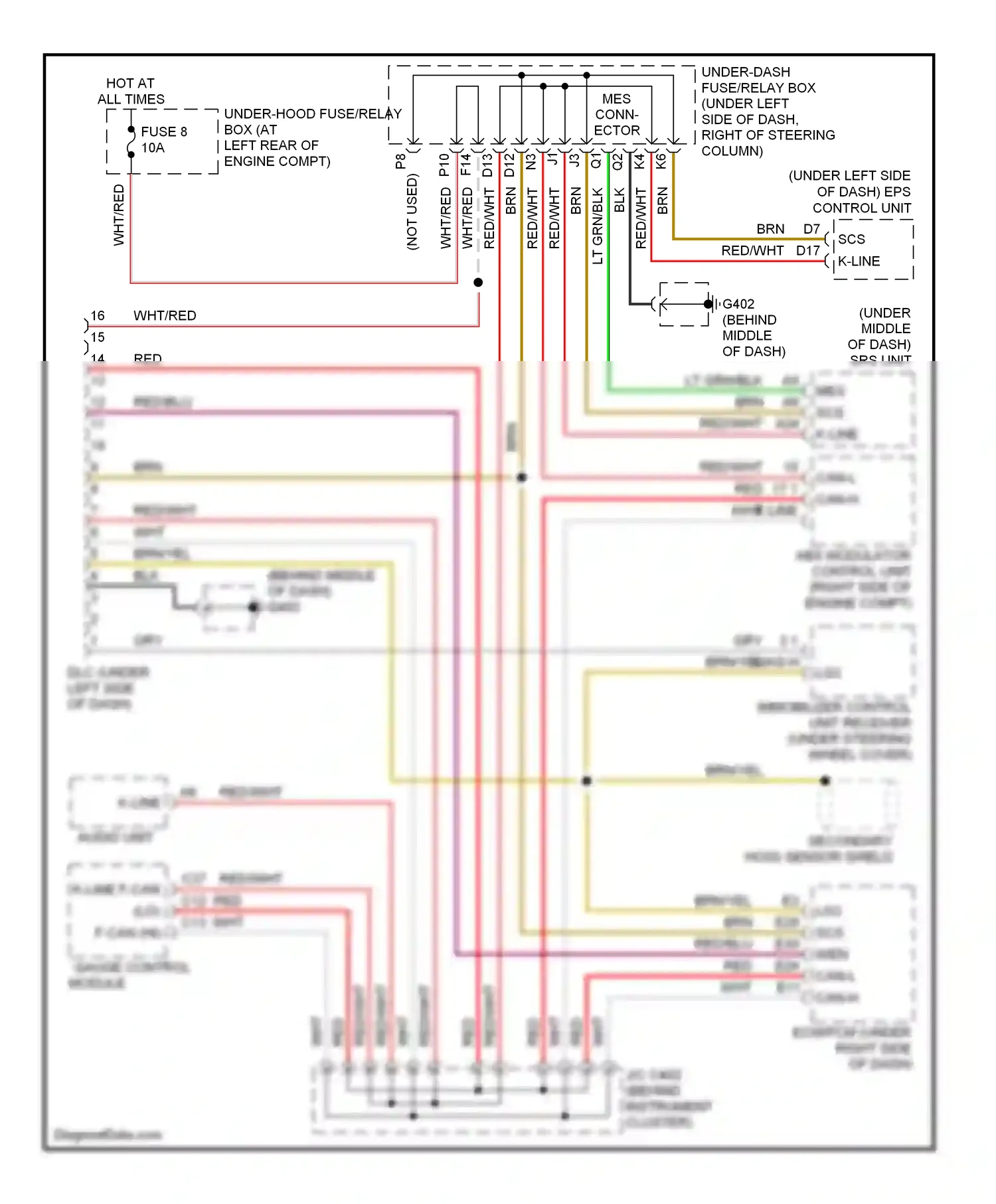 Wiring diagram red/blu for Honda Fit I (2004-2009) (1 of 12)