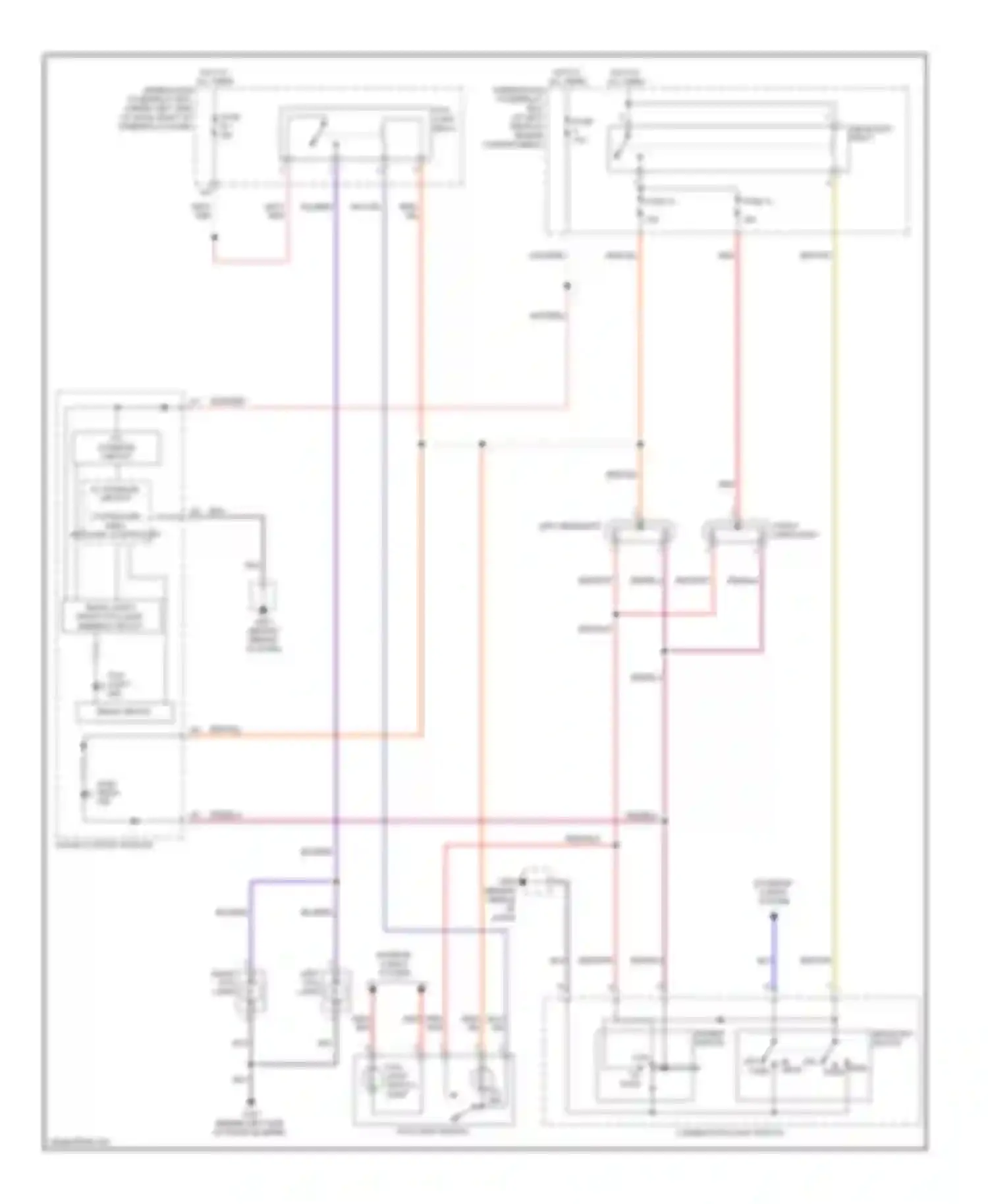Wiring diagram left fog light for Honda Fit I (2004-2009)