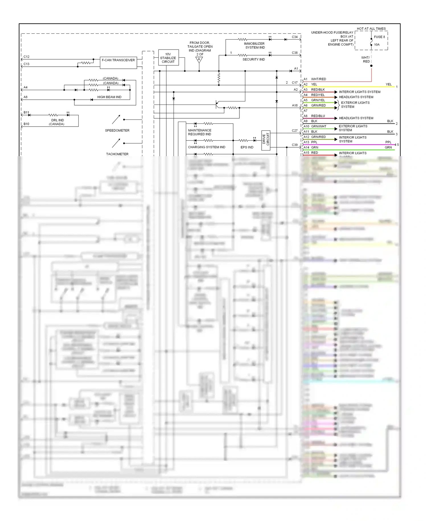 Wiring diagram shift interlock system for Honda Fit I (2004-2009) (2 of 3)