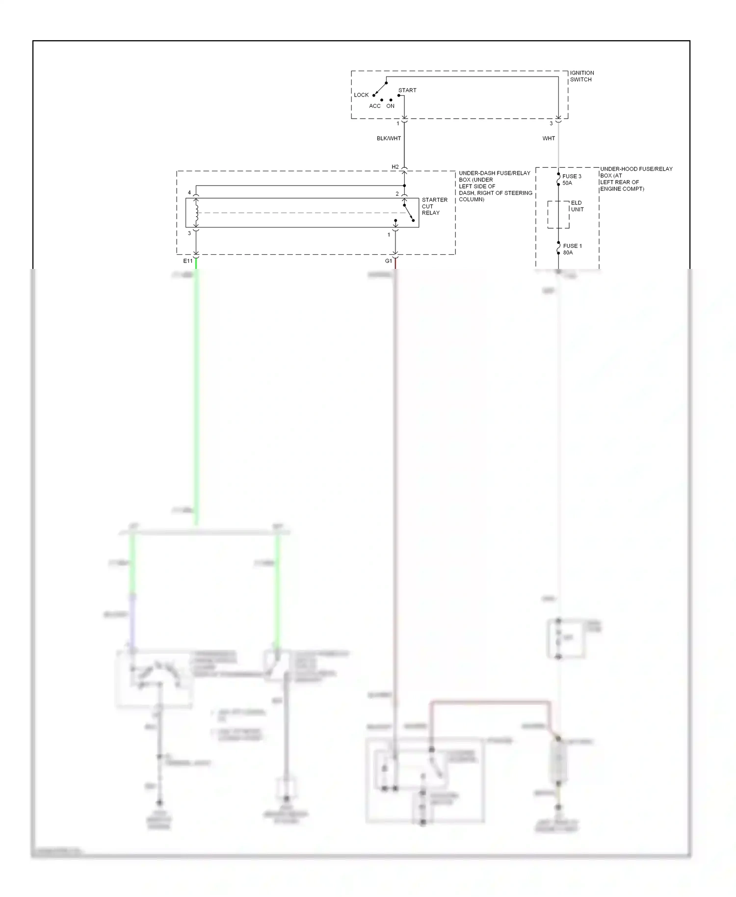 Wiring diagram starter motor for Honda Fit I (2004-2009) (1 of 1)