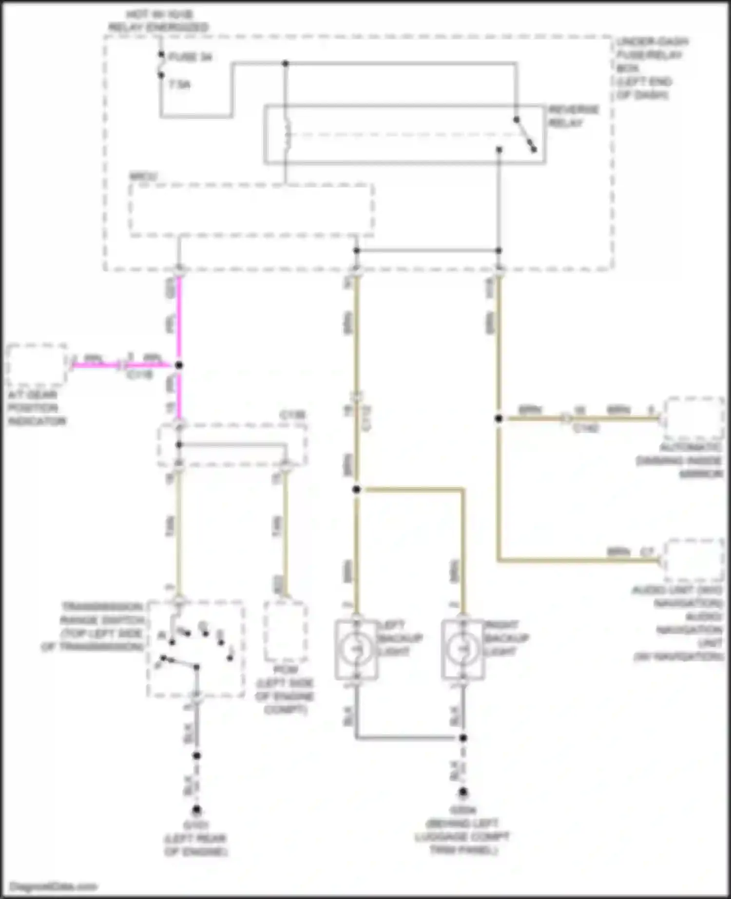 Wiring diagram automatic dimming inside mirror for Honda HR-V II (2015-2018) (2 of 4)