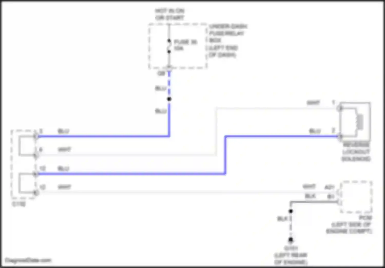 Wiring diagram reverse lockout solenoid for Honda HR-V II (2015-2018) (2 of 2)