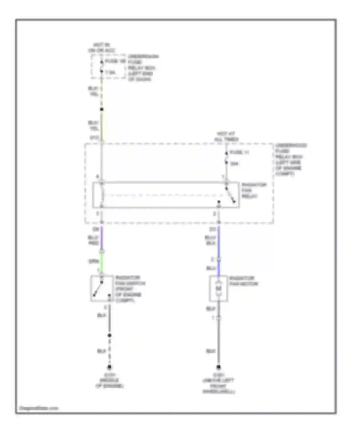 Insight Honda ZE1 (1999-2006): Cooling fan circuit, without a/c