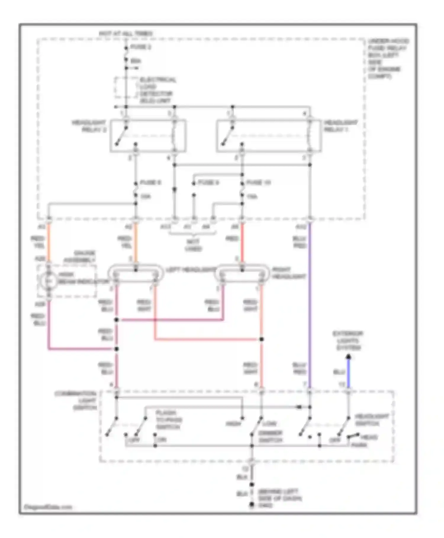 Insight Honda ZE1 (1999-2006): Headlights circuit, without drl