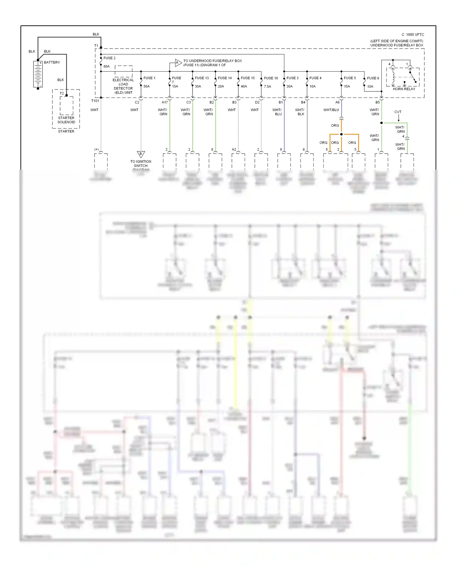Wiring diagram audio unit a/f sensor relay for Honda Insight ZE1 (1999-2006) (1 of 1)