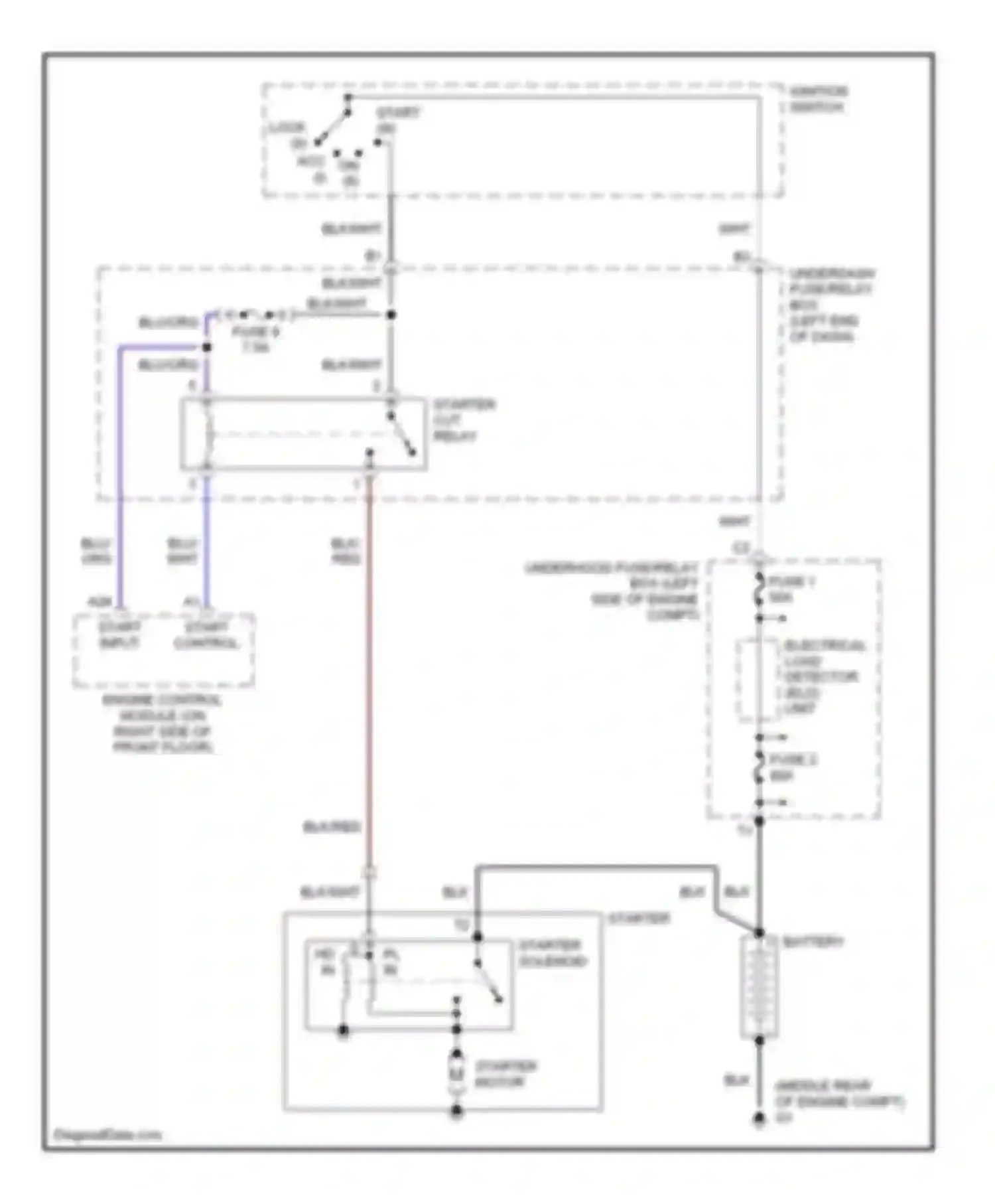 Wiring diagram blk/red for Honda Insight ZE1 (1999-2006) (4 of 9)